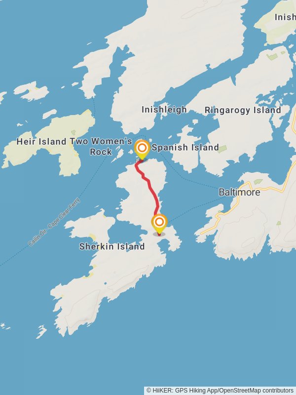Sherkin Island 3 Yellow Trail mobile static map