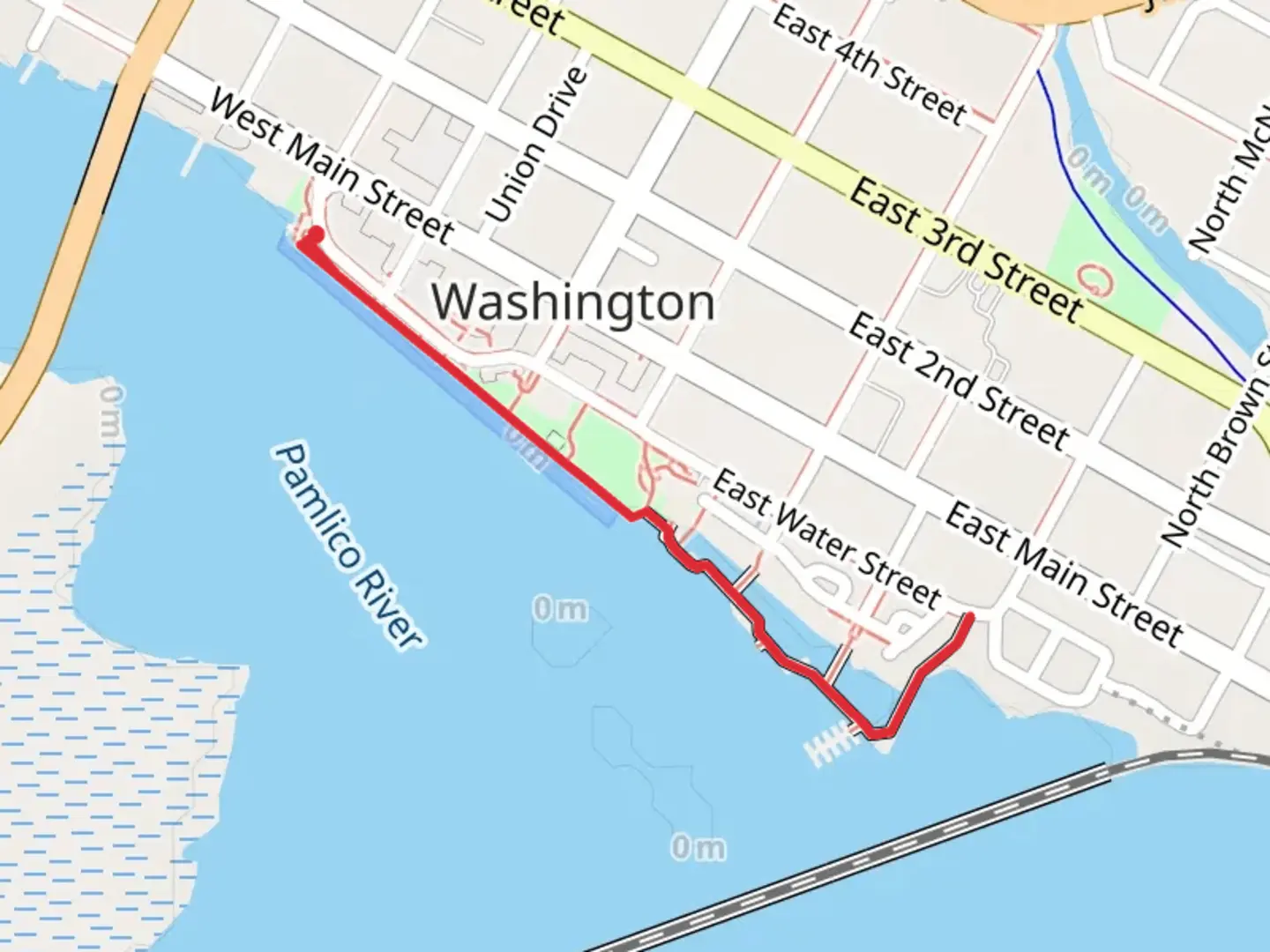 An image depicting the trail Washington Waterfront Walk and its surrounding area.