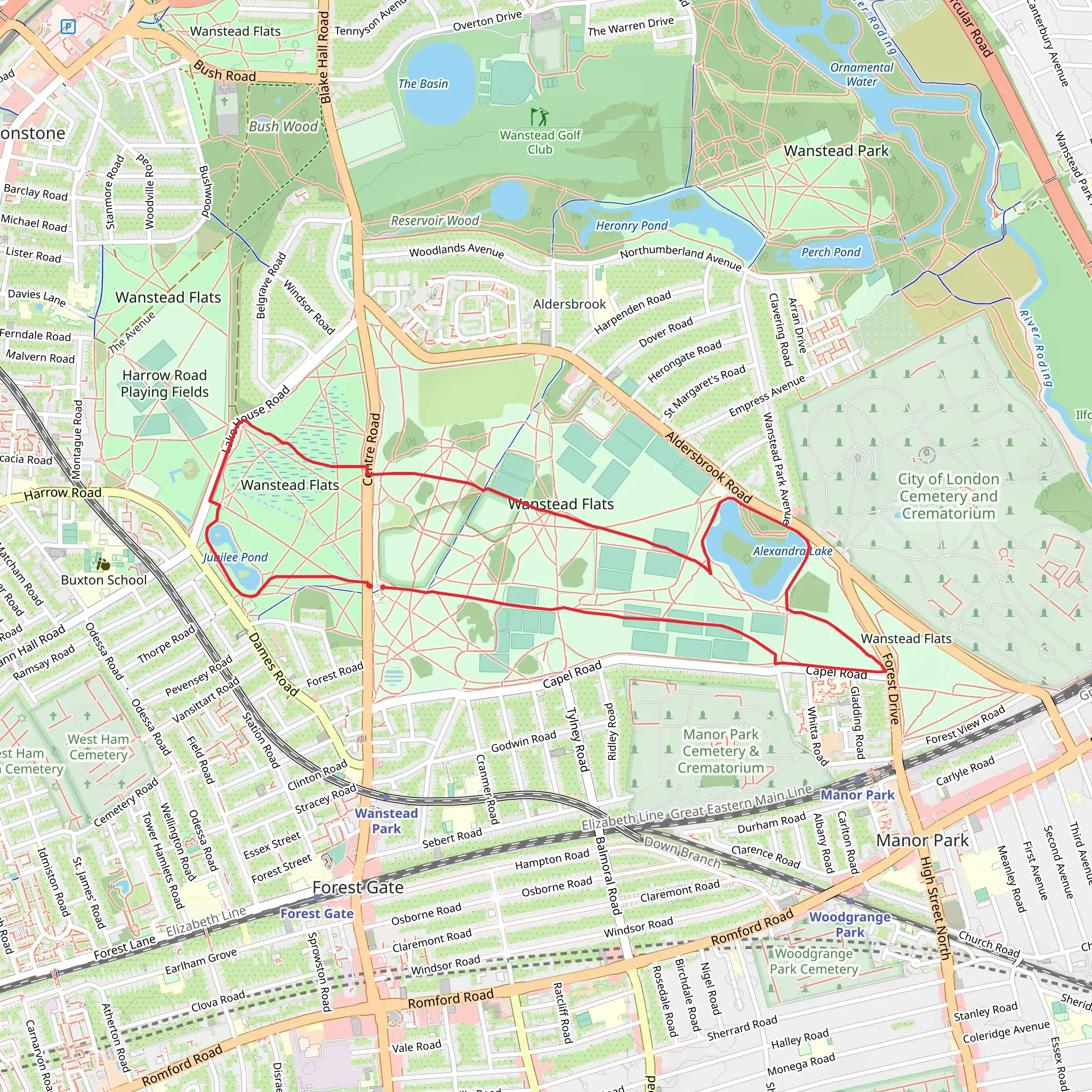 Wanstead Flats mobile static map