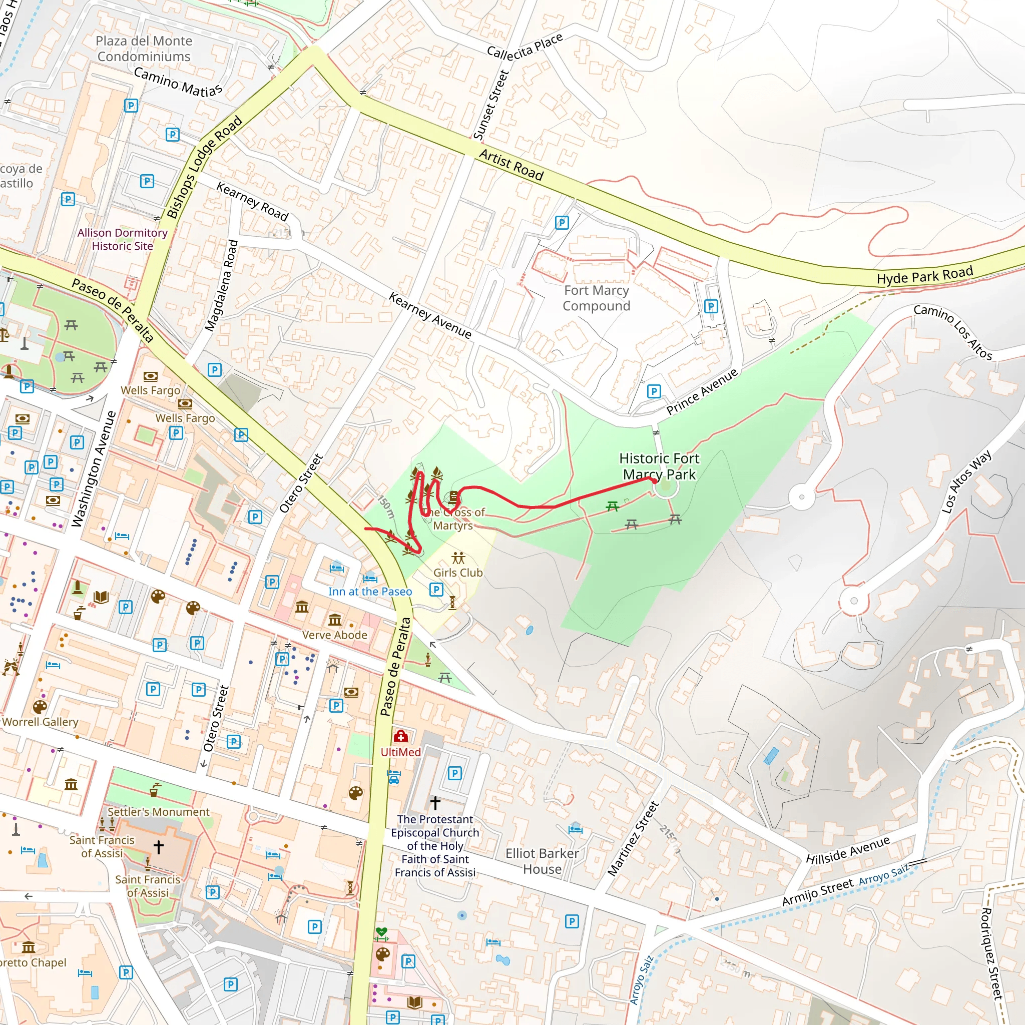 Historic Fort Marcy Park mobile static map
