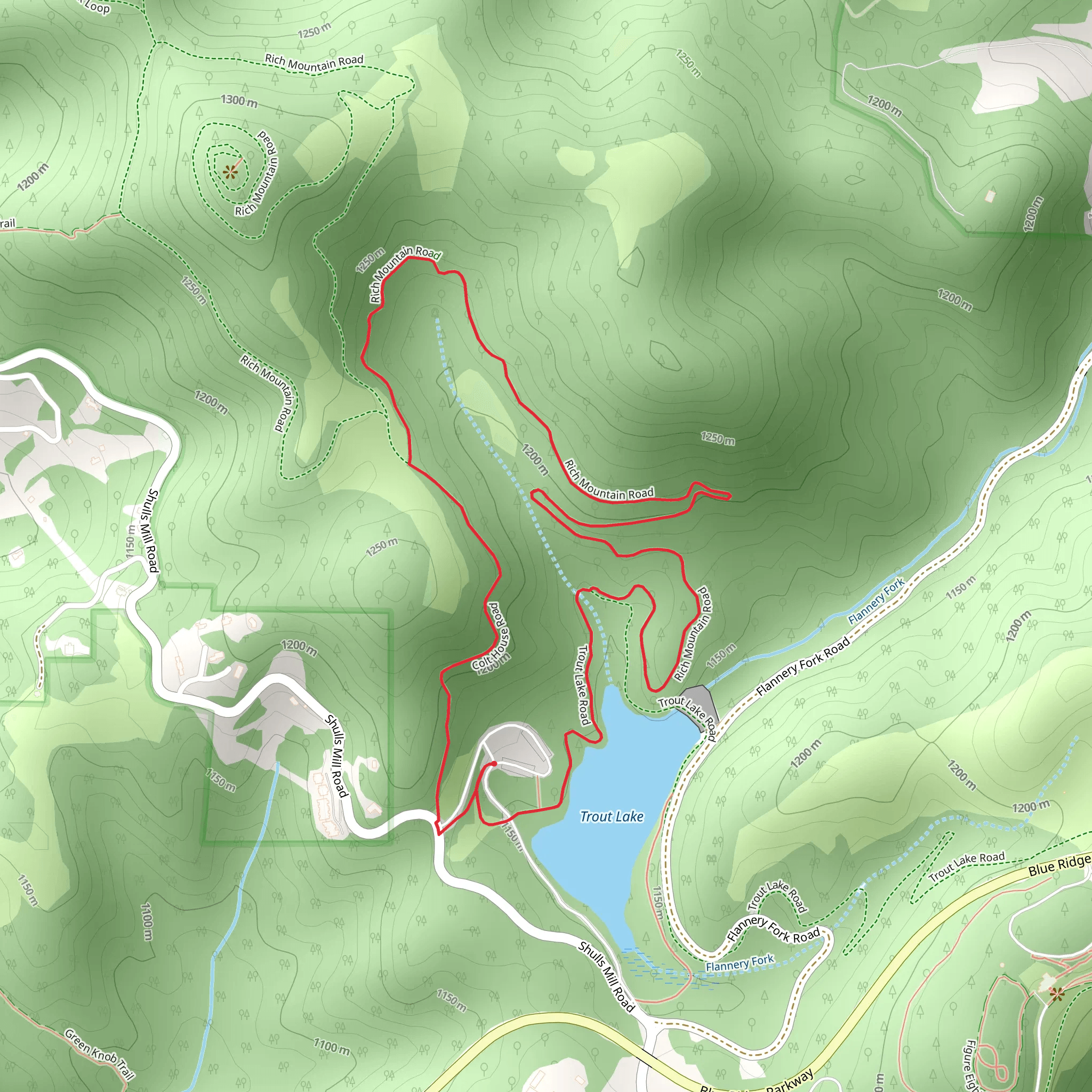 Trout Lake Road, Rich Mountain Road and Colt House Road Loop mobile static map