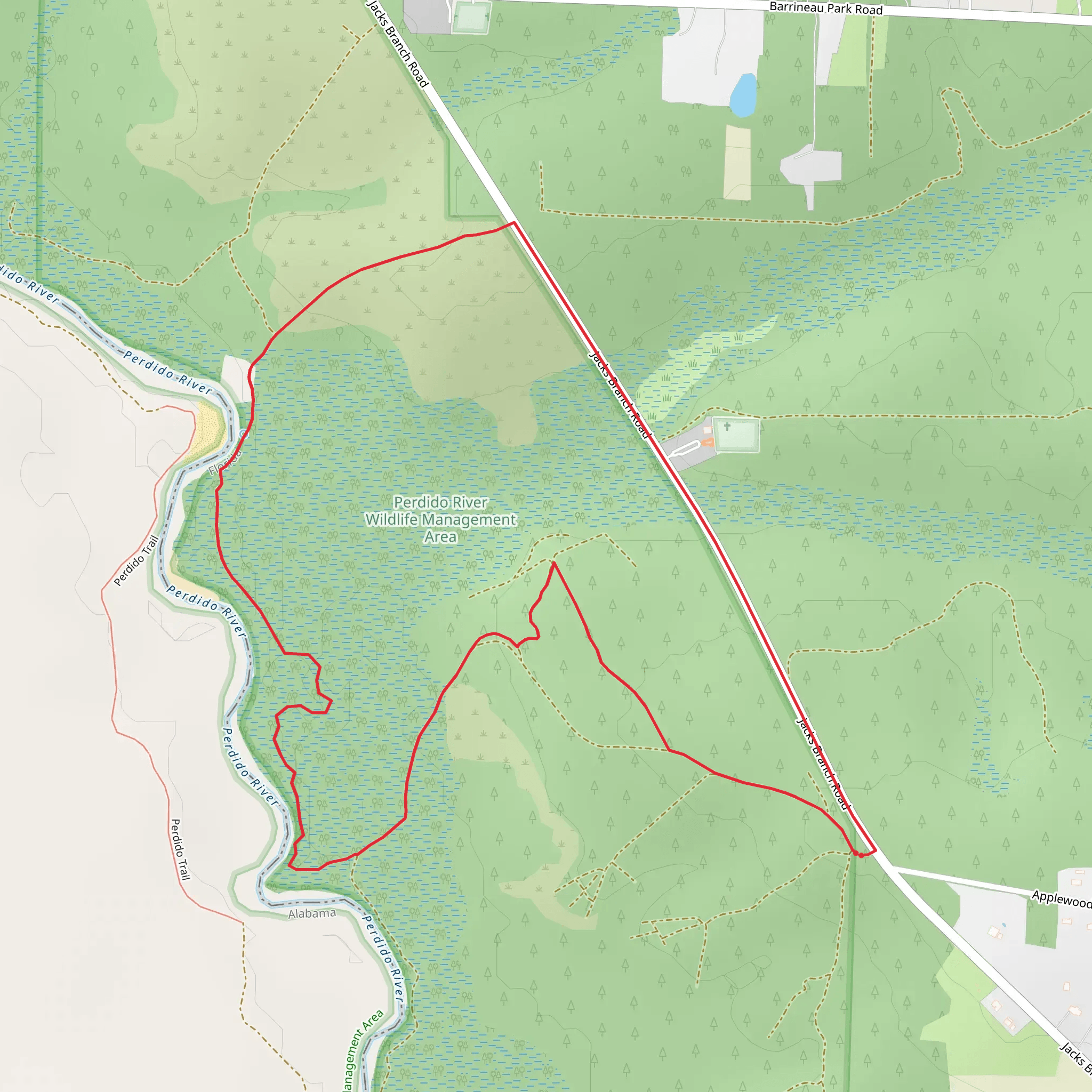 Lathram Chapel Cemetery and Perdido River Loop mobile static map