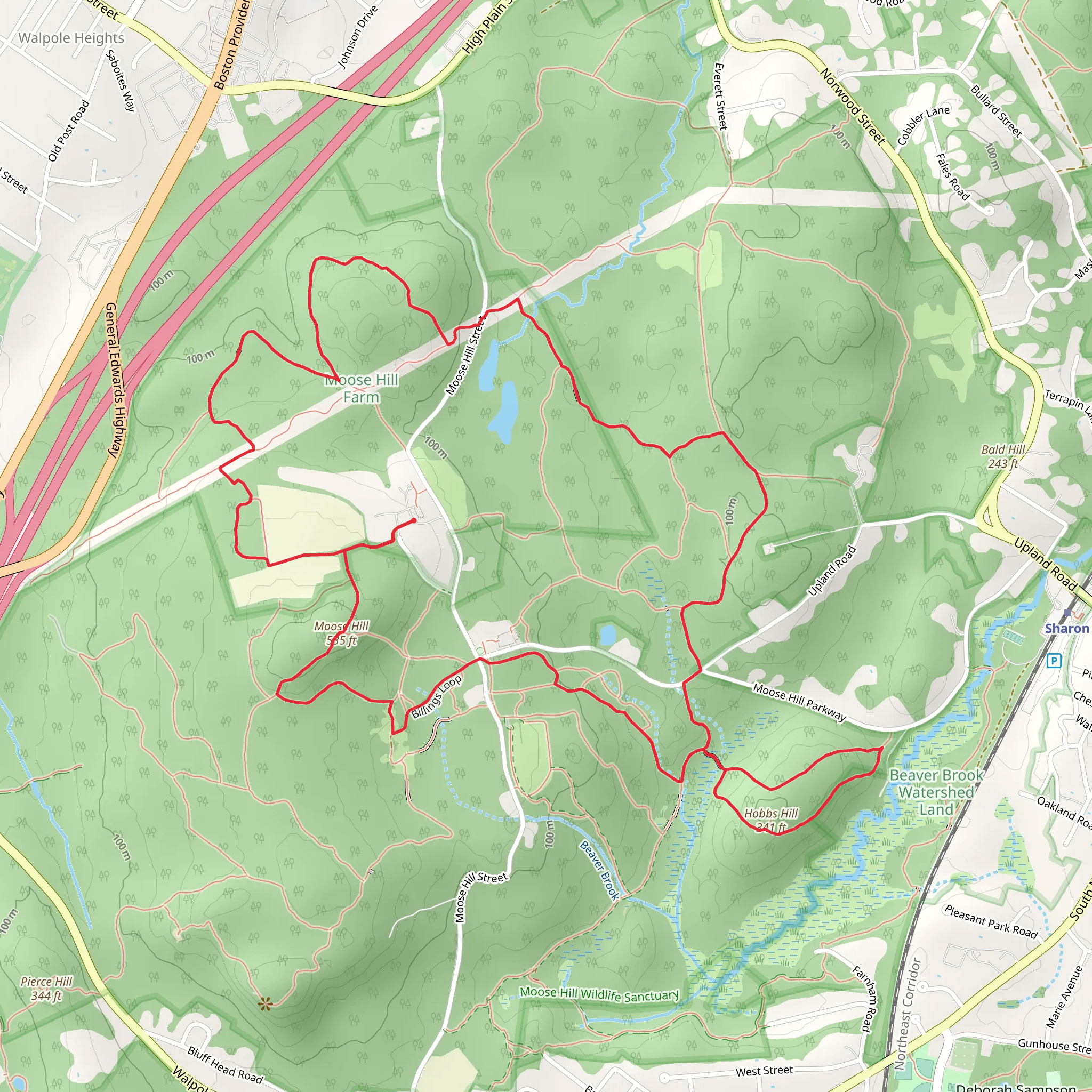 Moose Hill - Hobbs Hill Loop mobile static map