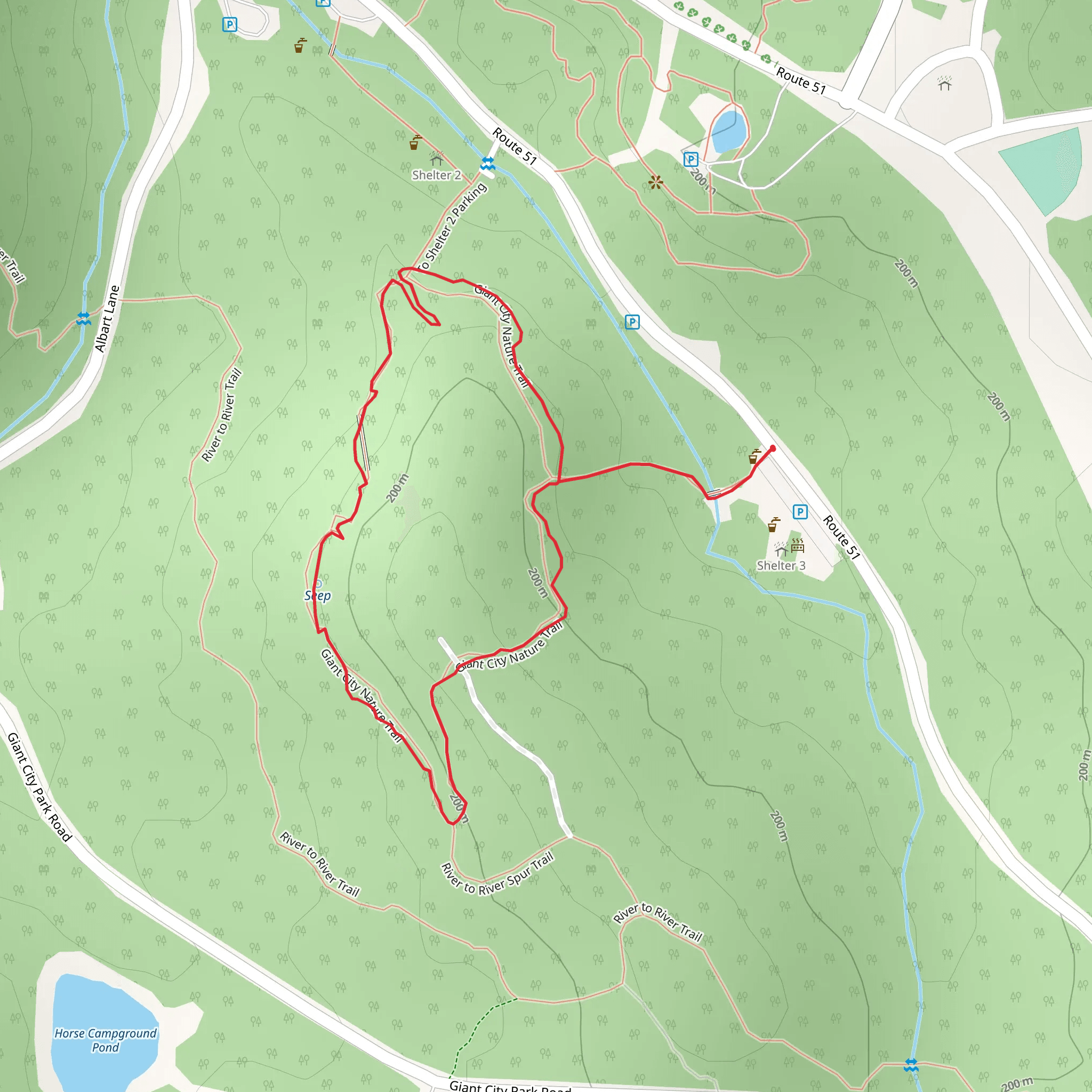 Giant City Nature Loop Trail mobile static map