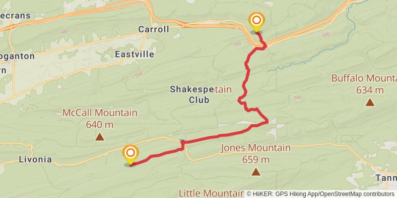 Mid State Trail - Pennsylvania stage 14 Map