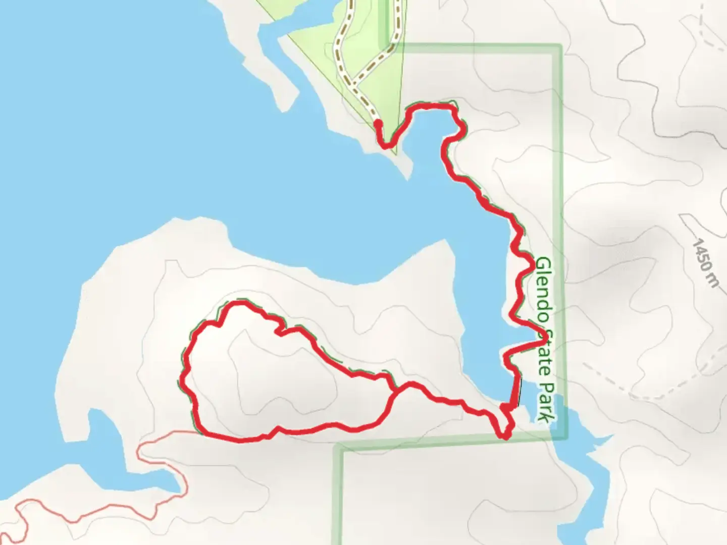 An image depicting the trail Narrows Bluff Loop and its surrounding area.