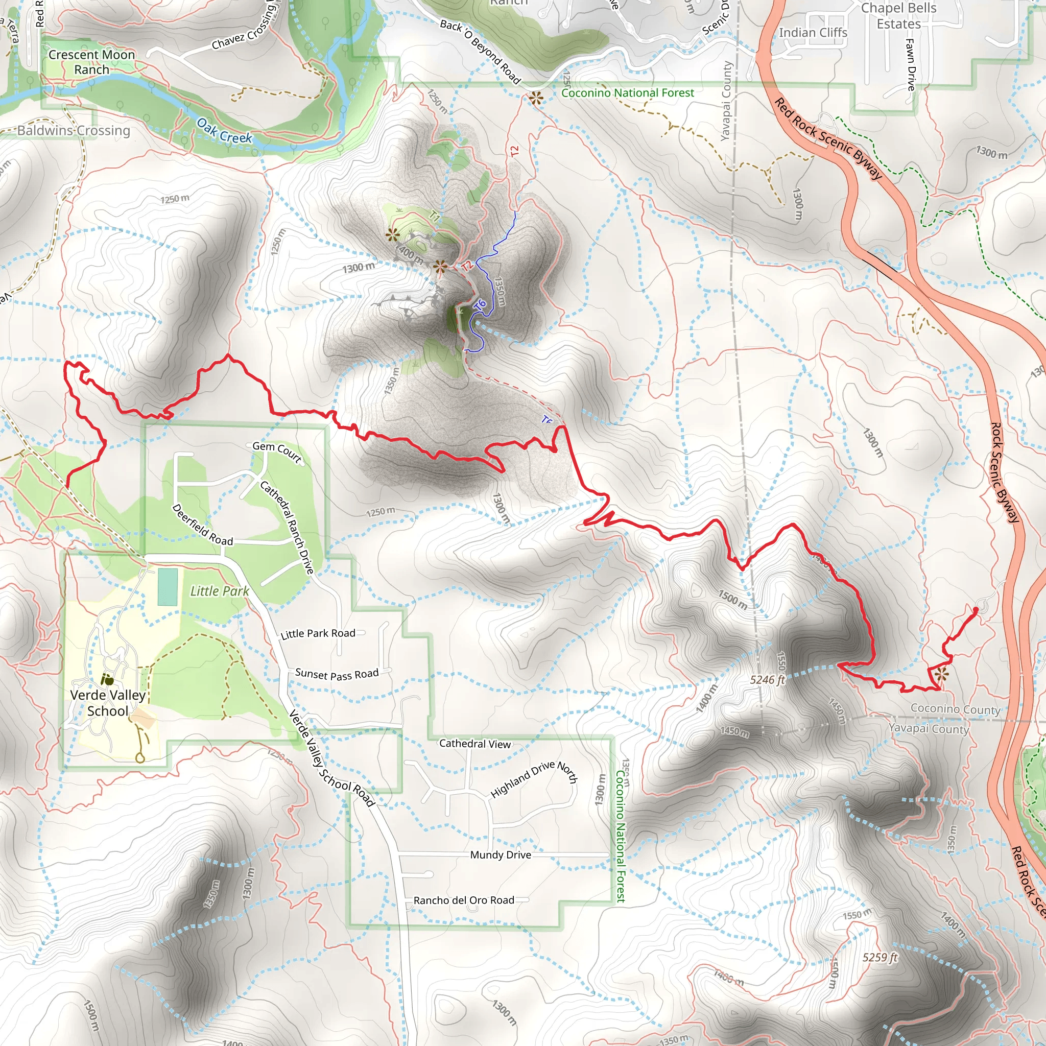 Hiline and Baldwin Trail mobile static map