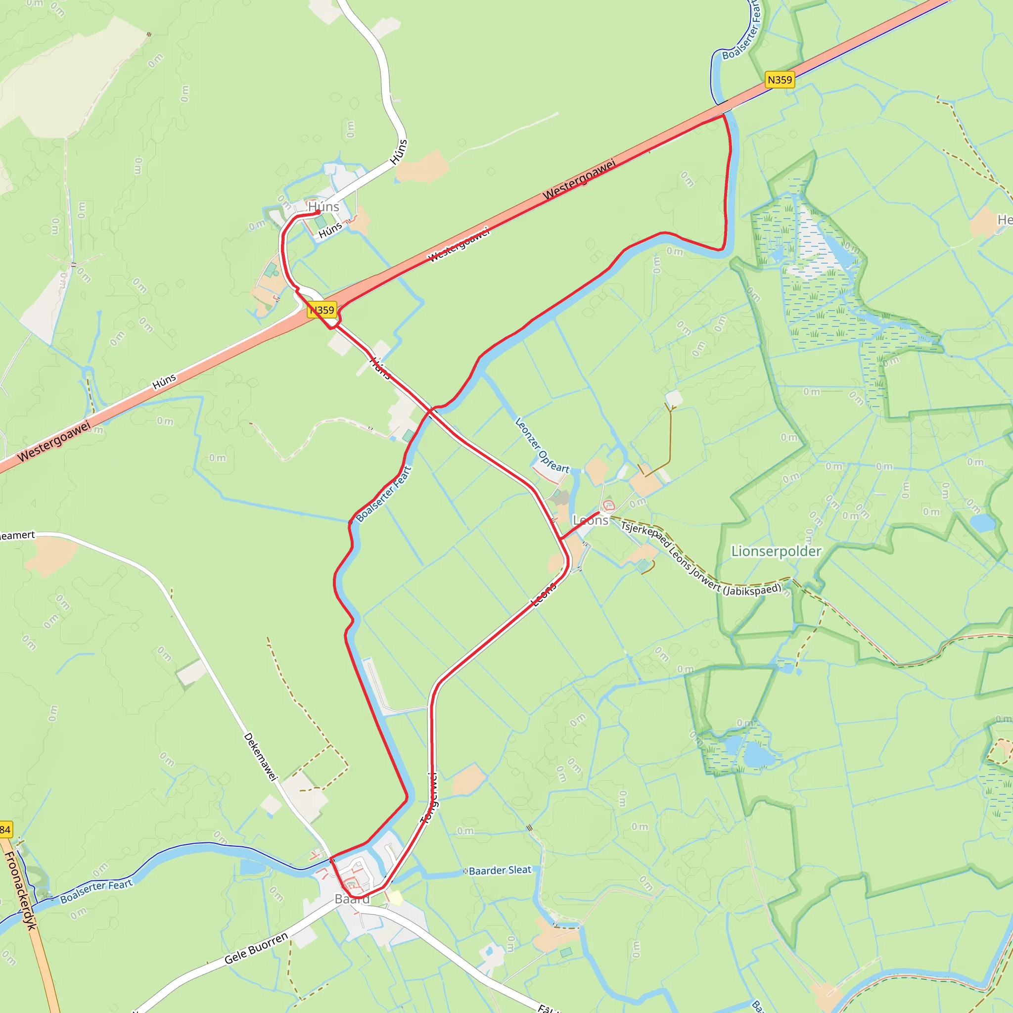 Boalserter Feart and Westergoawei Loop mobile static map