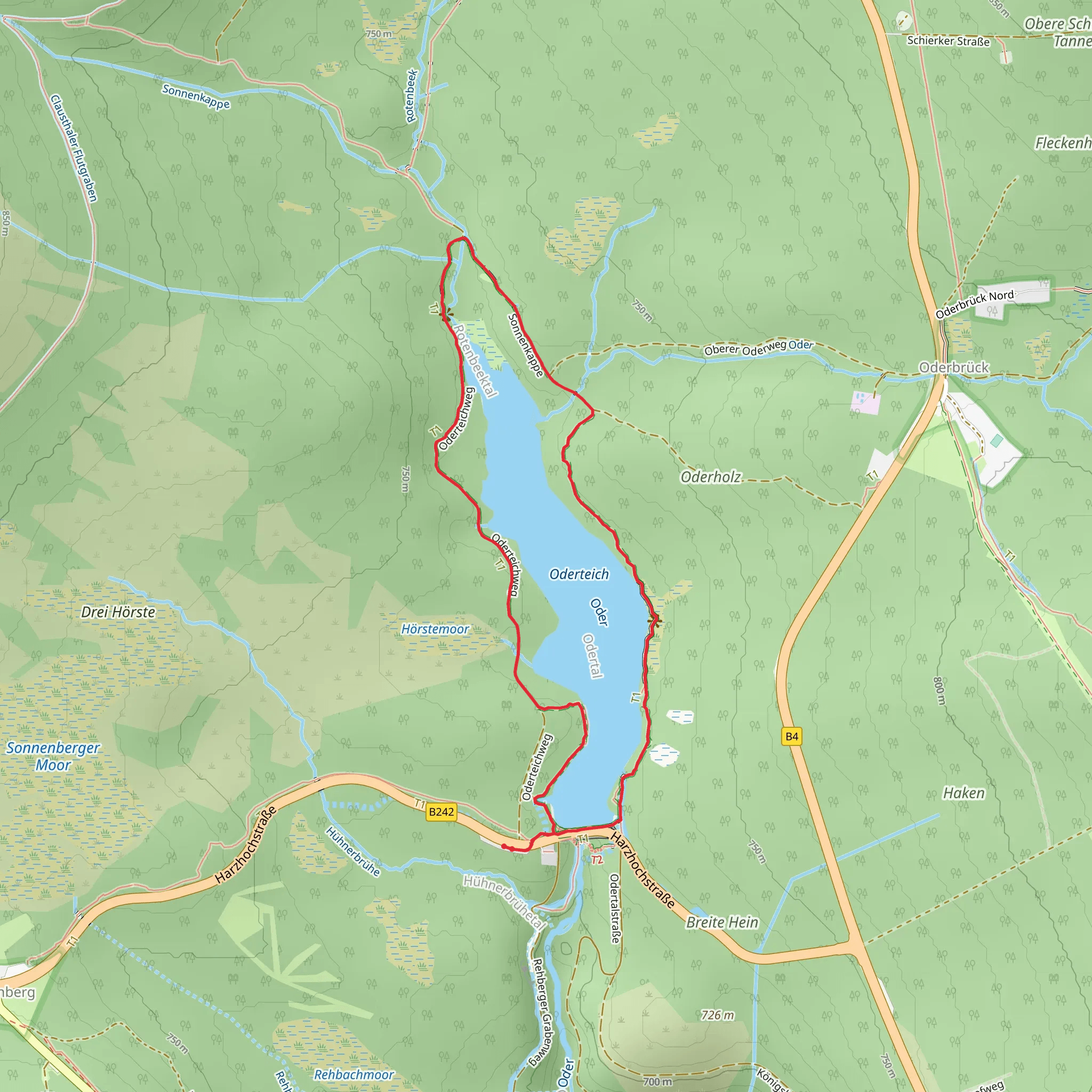 Oderteich Loop mobile static map