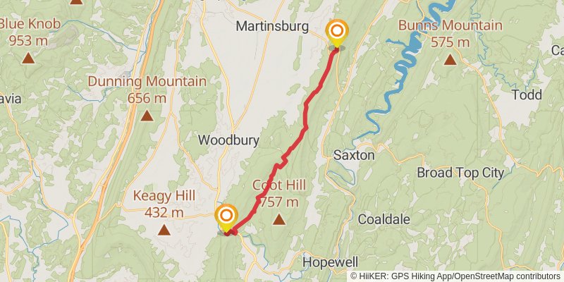 Mid State Trail - Pennsylvania stage 4 Map