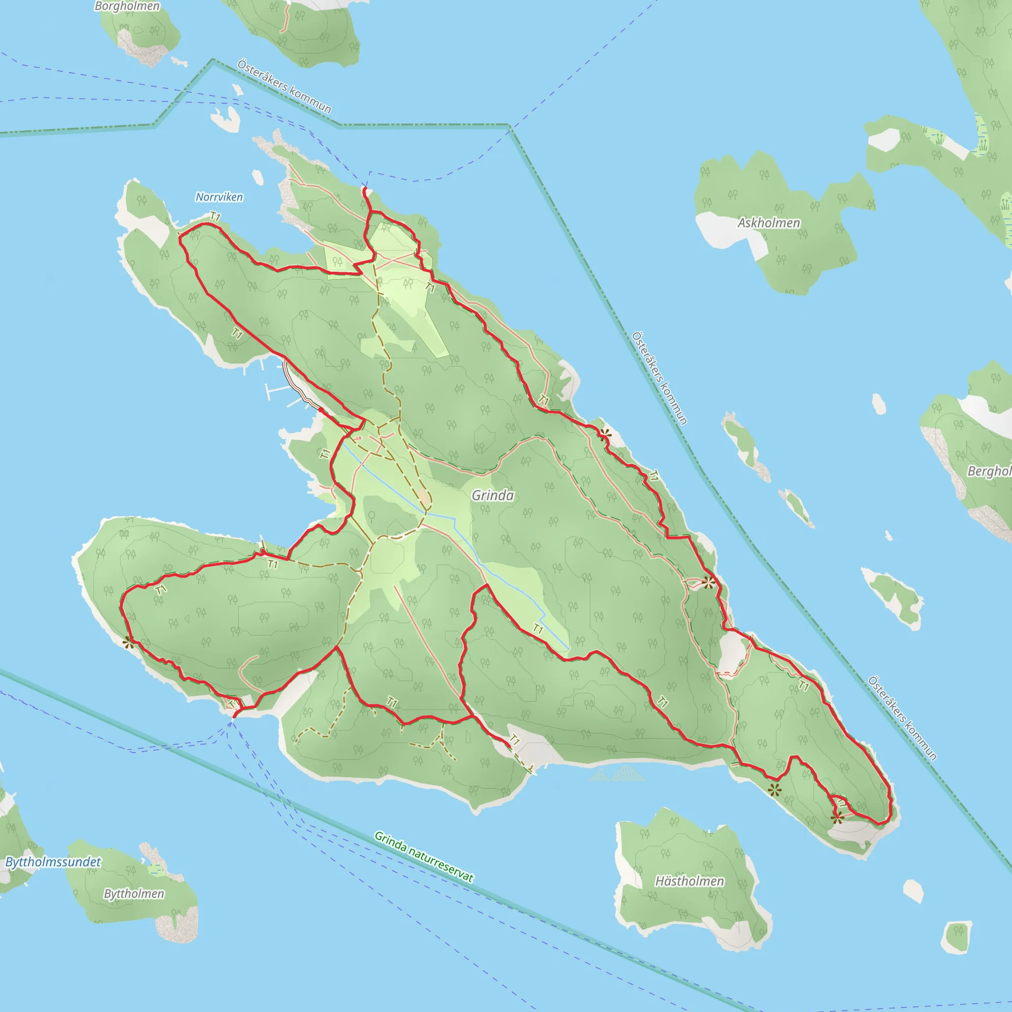 Stockholm Archipelago Trail - Grinda mobile static map