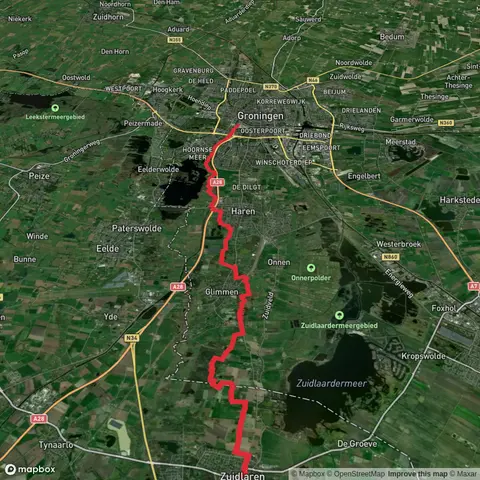 Zuidlaren to Groningen via Wolddeelen and Noordlaarder Bosch