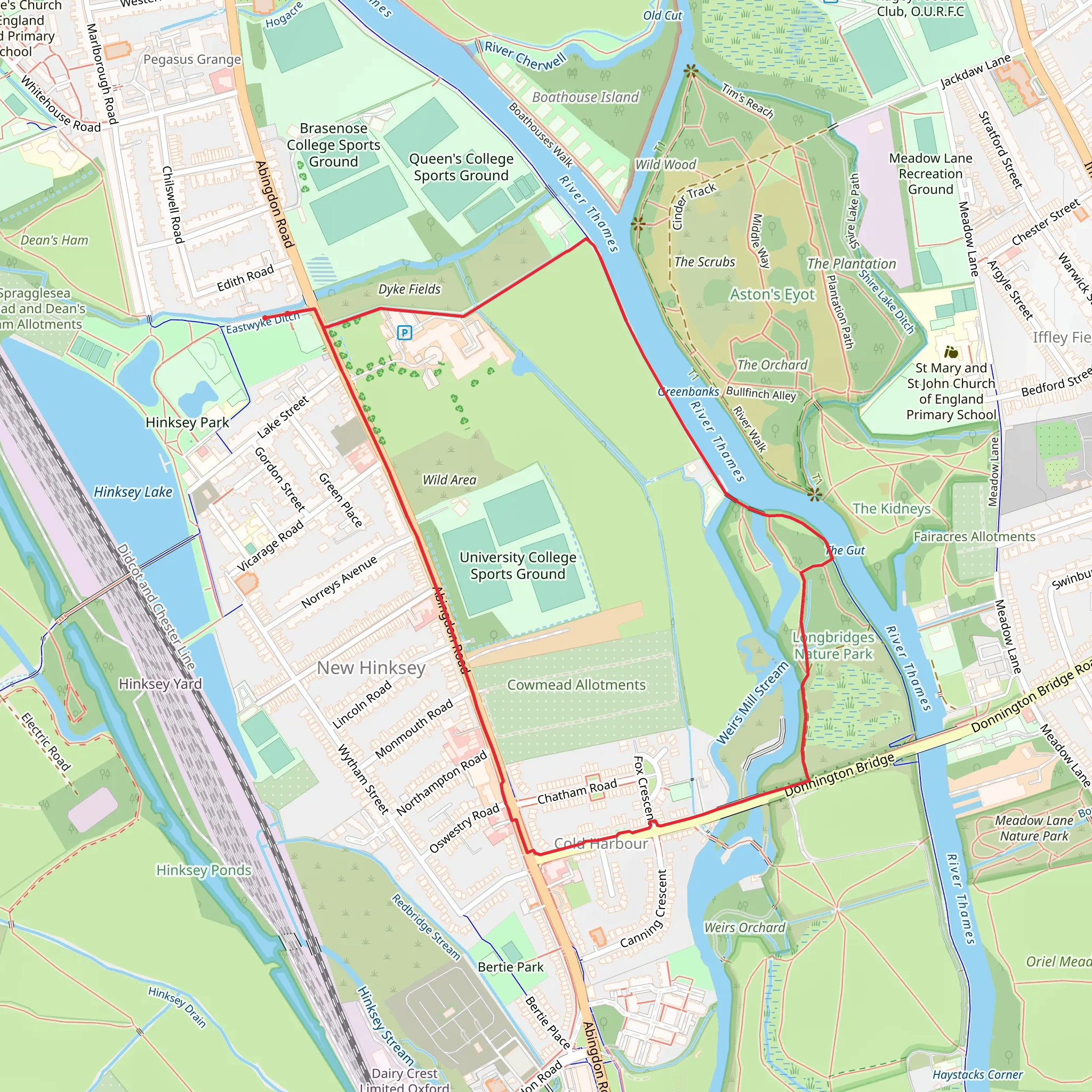 Longbridges Nature Park and Cold Harbour Loop mobile static map