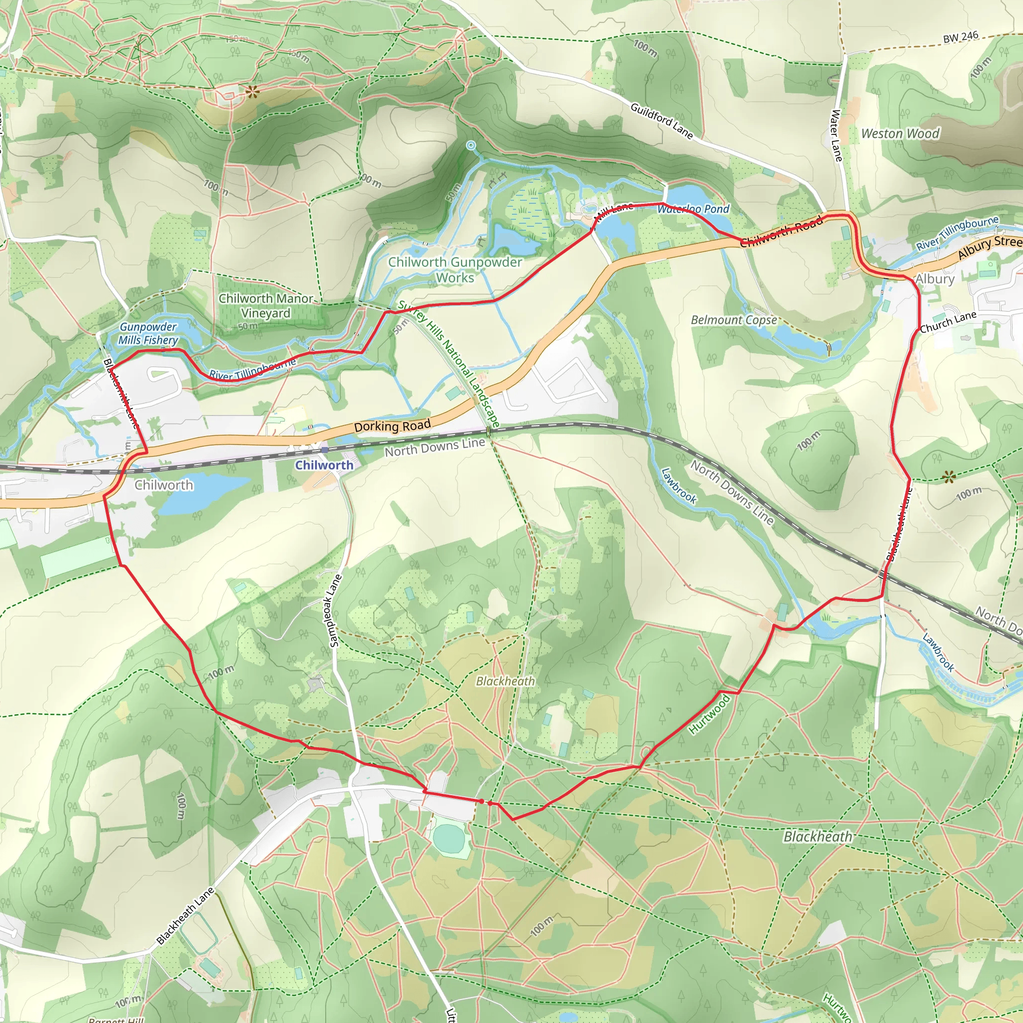 Chilworth Gunpowder Mills mobile static map