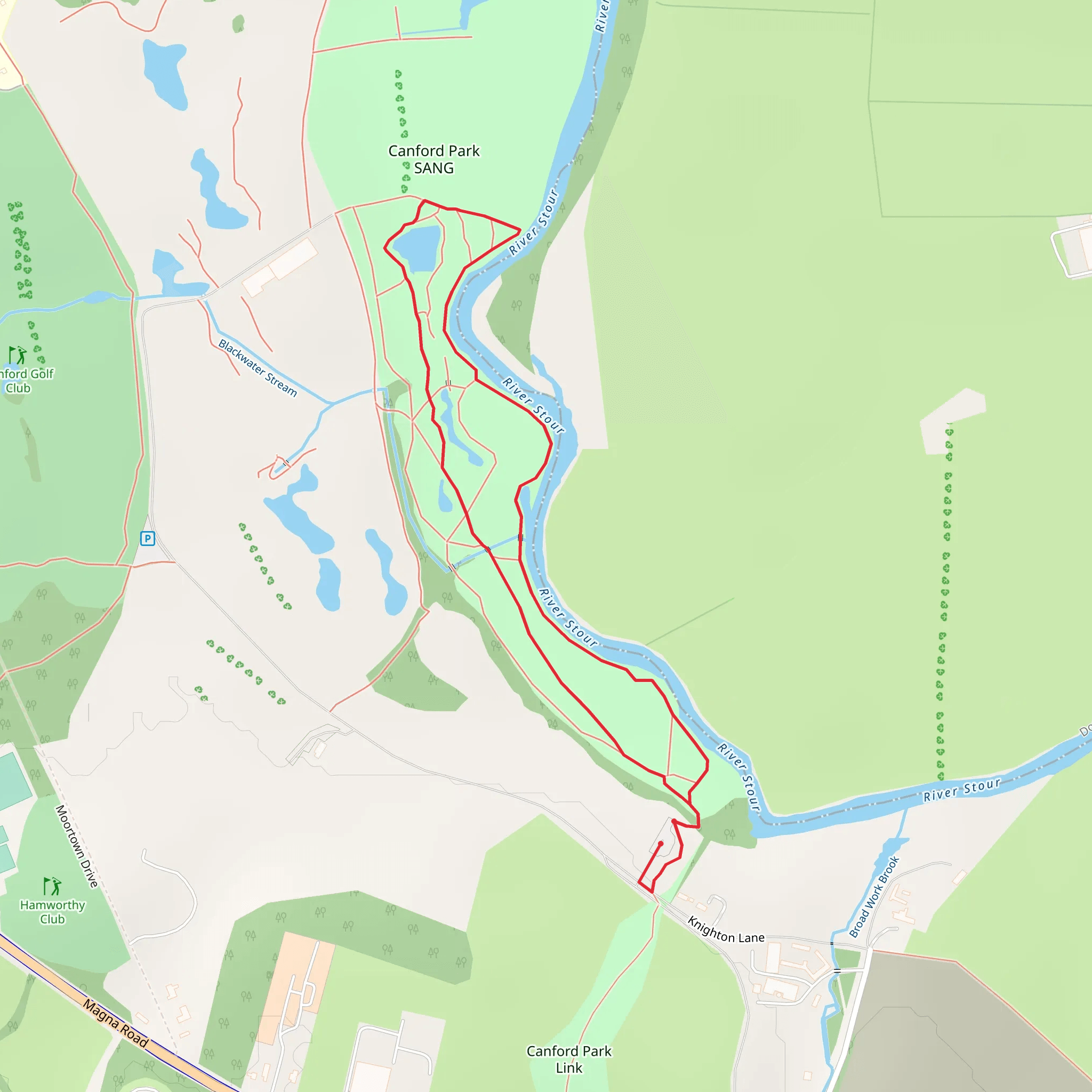 Canford Park SANG Loop mobile static map