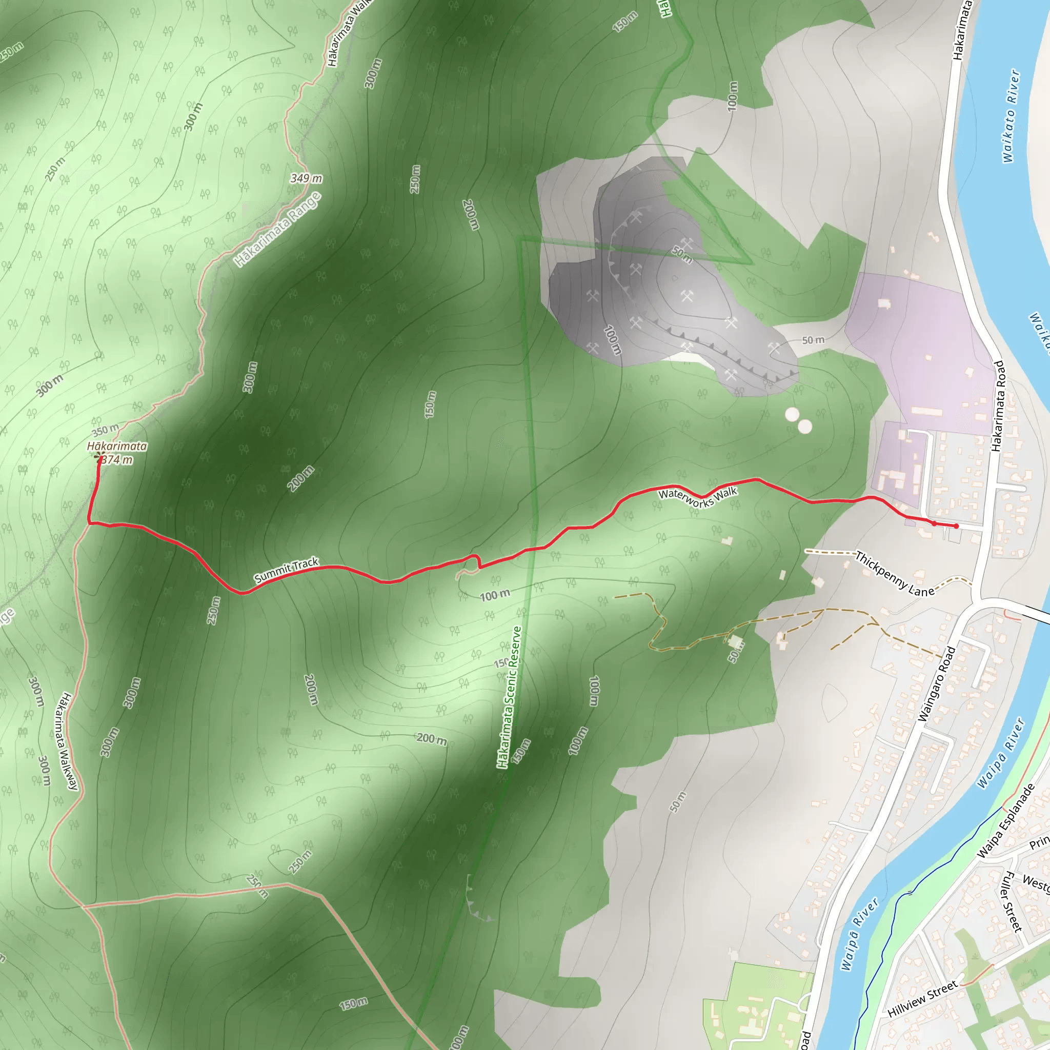Hakarimata Summit Track mobile static map