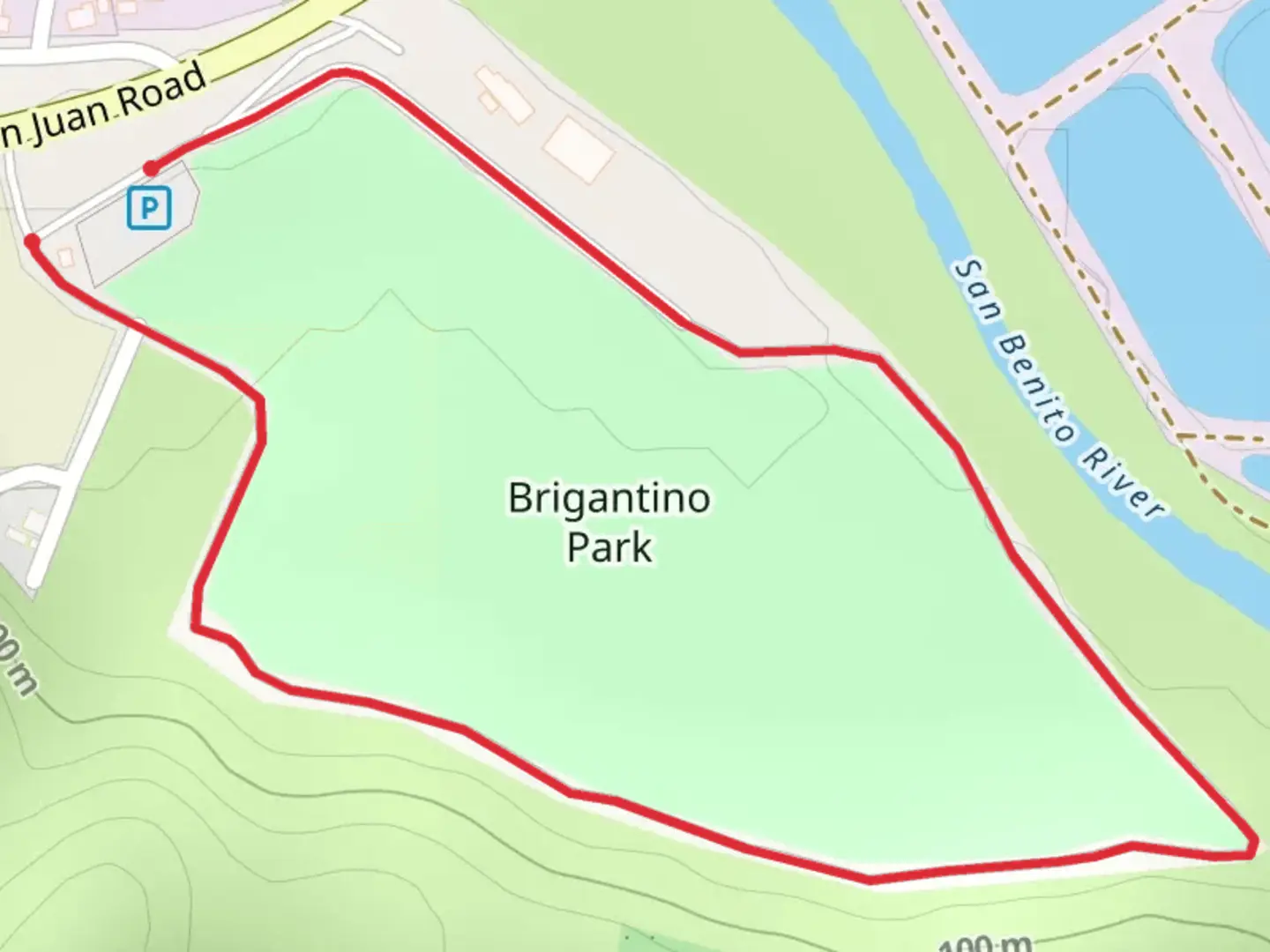 An image depicting the trail Brigantino Park Loop and its surrounding area.