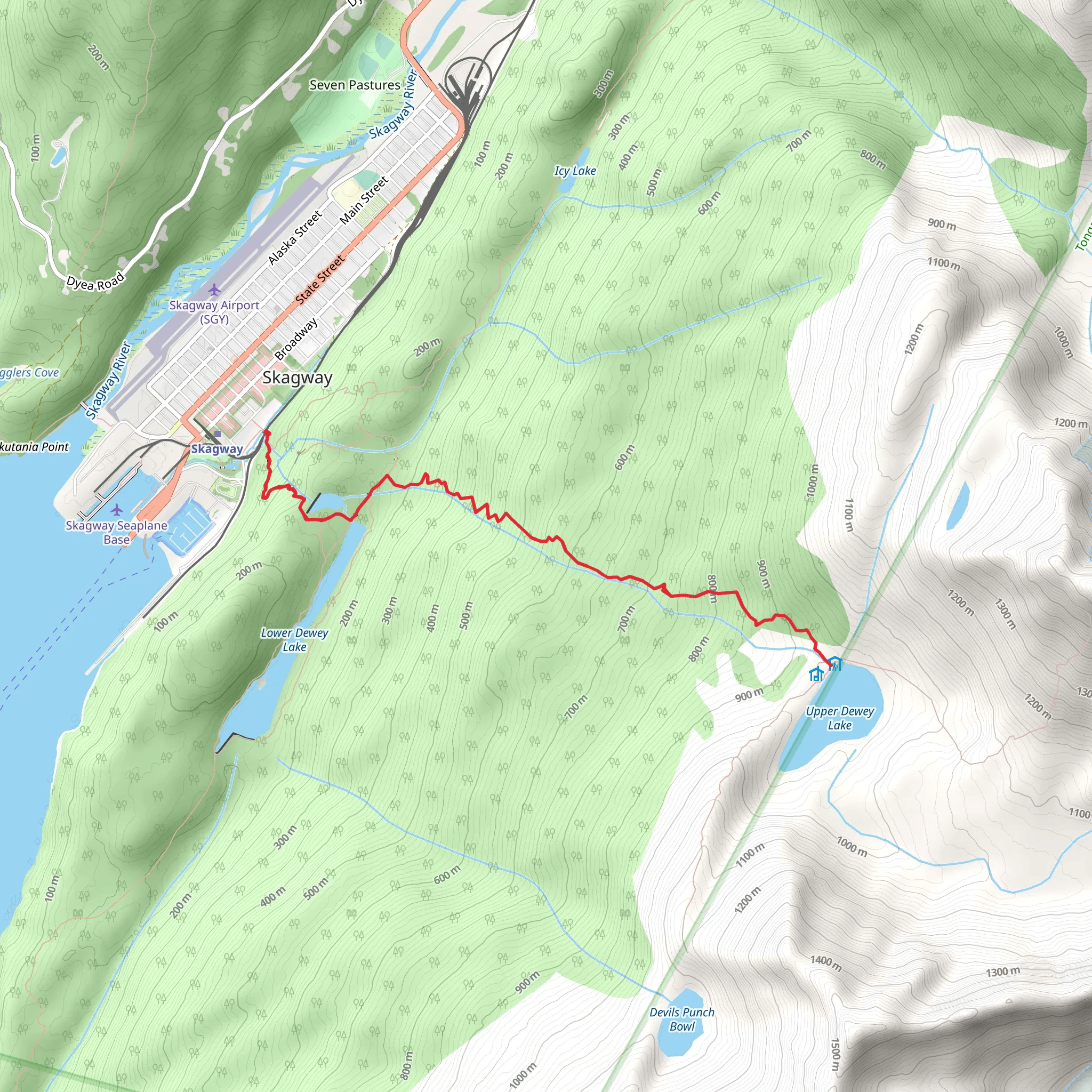 Upper Dewey Lake Trail mobile static map