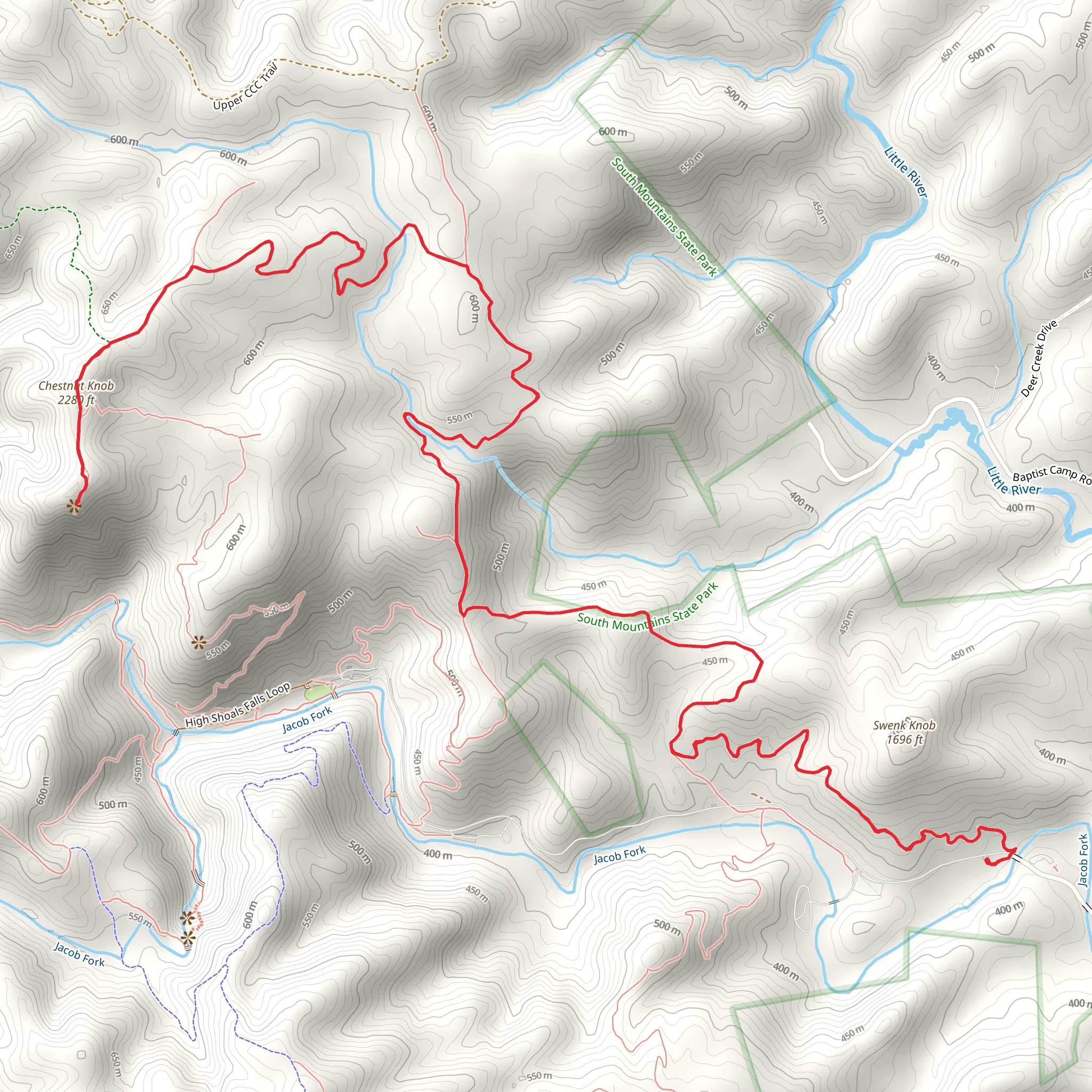 Swenk Knob and Chestnut Knob mobile static map