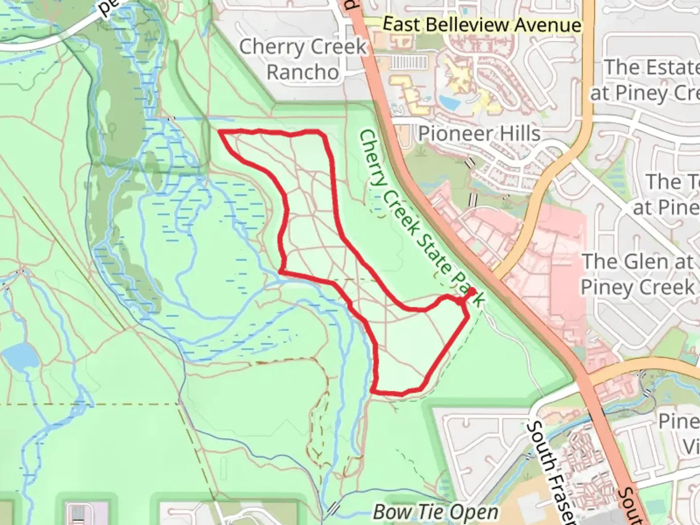 An image depicting the trail Twelve Mile Loop and its surrounding area.