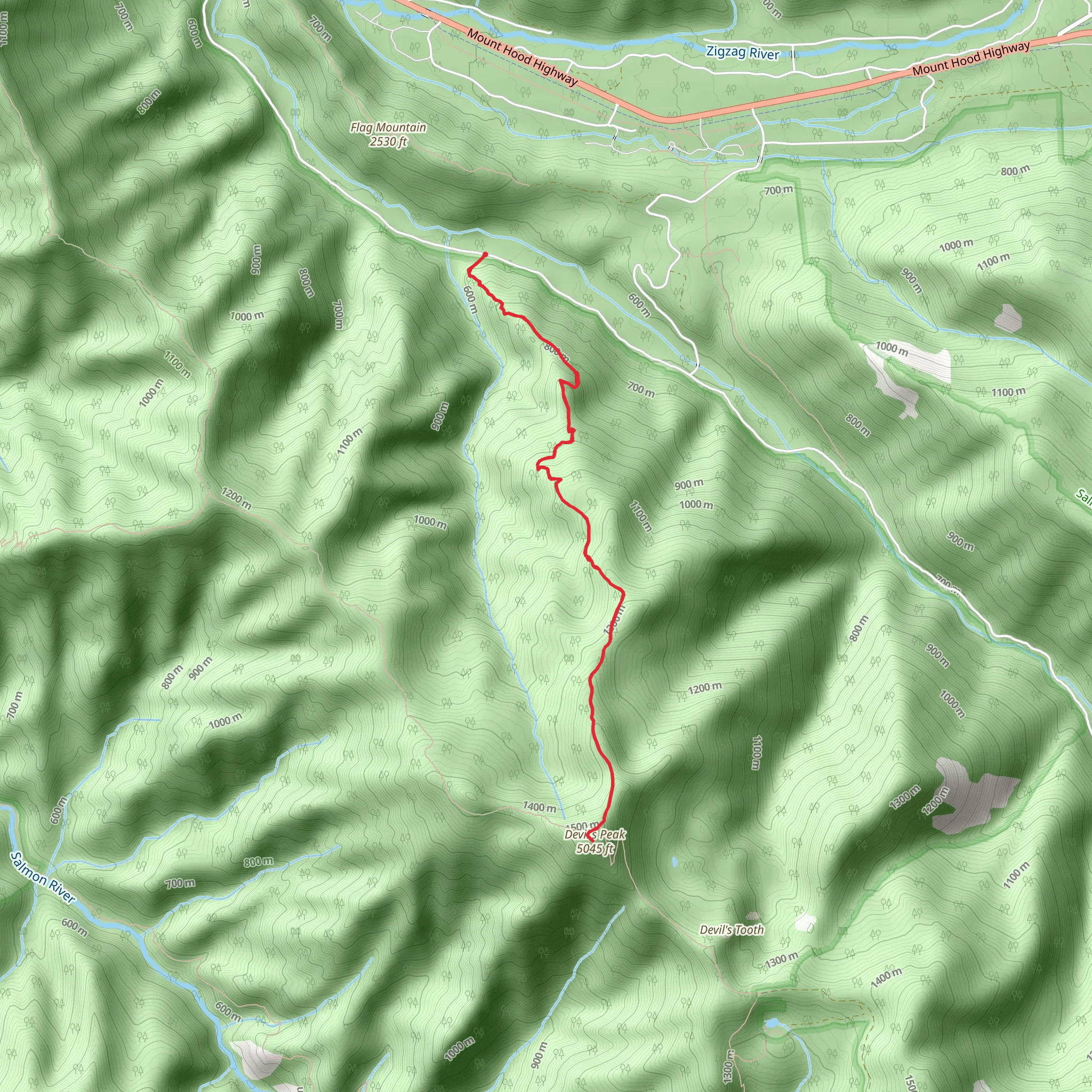 Devil's Peak via Cool Creek Trail mobile static map