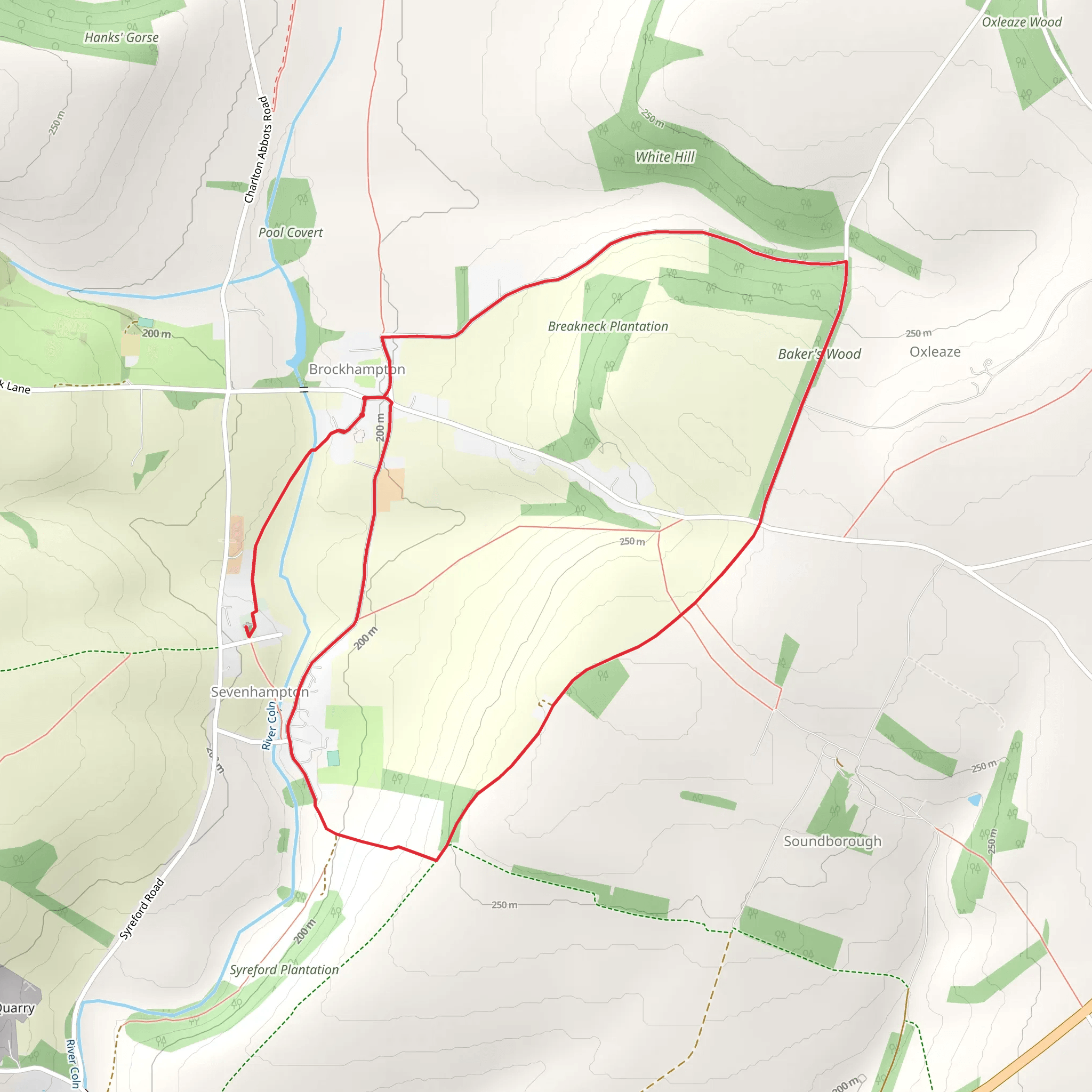 Brockhampton and Sevenhampton mobile static map