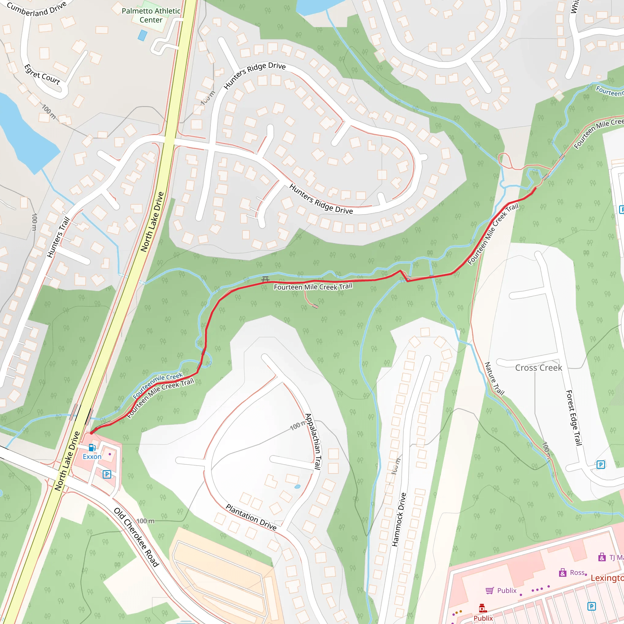 Fourteen Mile Creek Trail mobile static map
