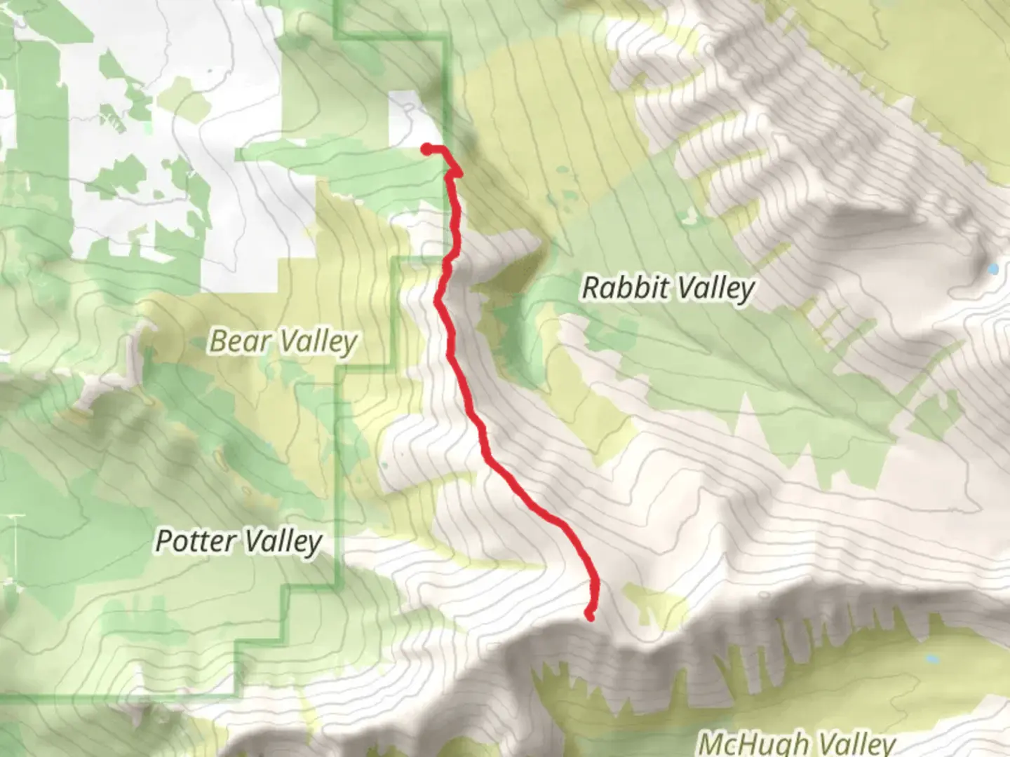 An image depicting the trail Grandview and McHugh Peak Trail and its surrounding area.