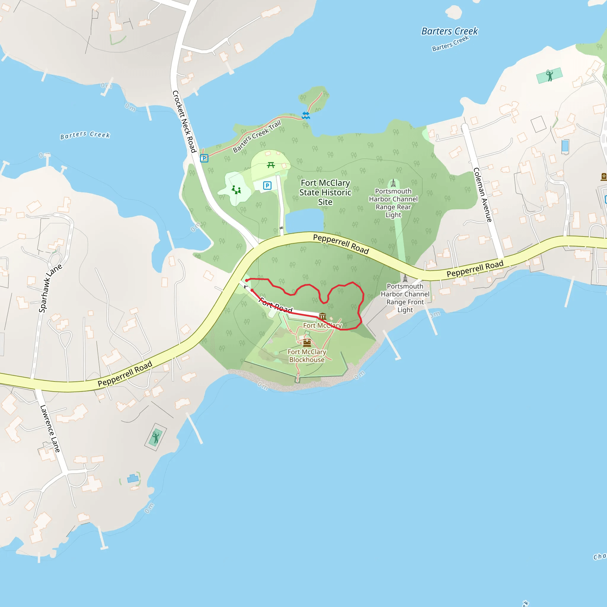 Fort McClary State Historic Site Loop mobile static map