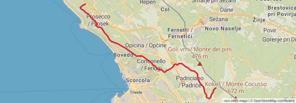 Alpe Adria Walk stage 40 Map