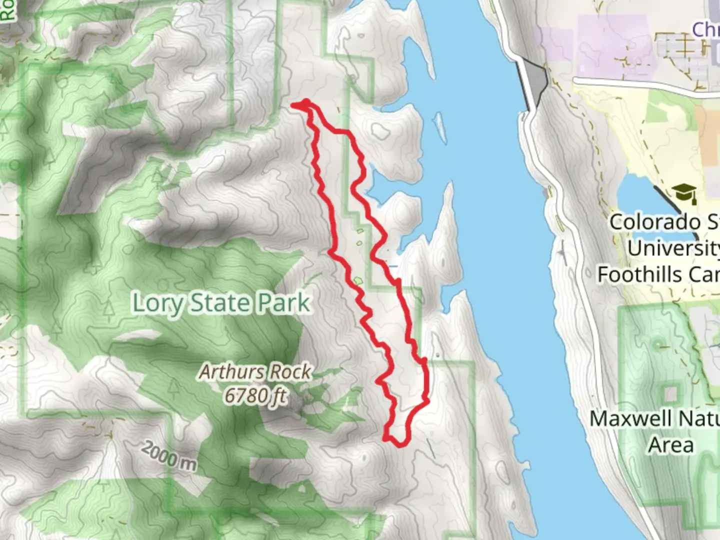 An image depicting the trail West and East Valley Trail Loop and its surrounding area.