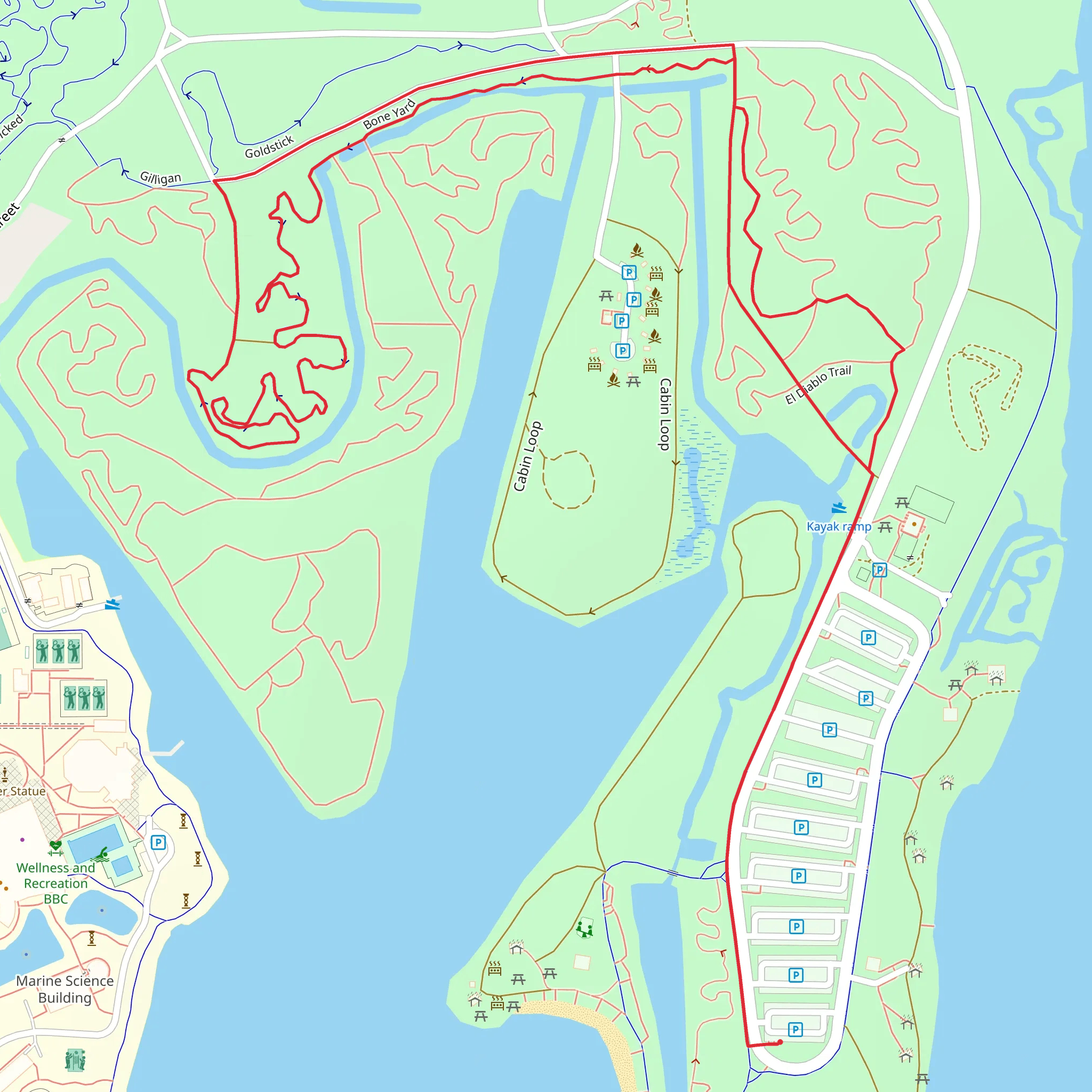 Twin Peak Stragler Fig Loop Trail mobile static map