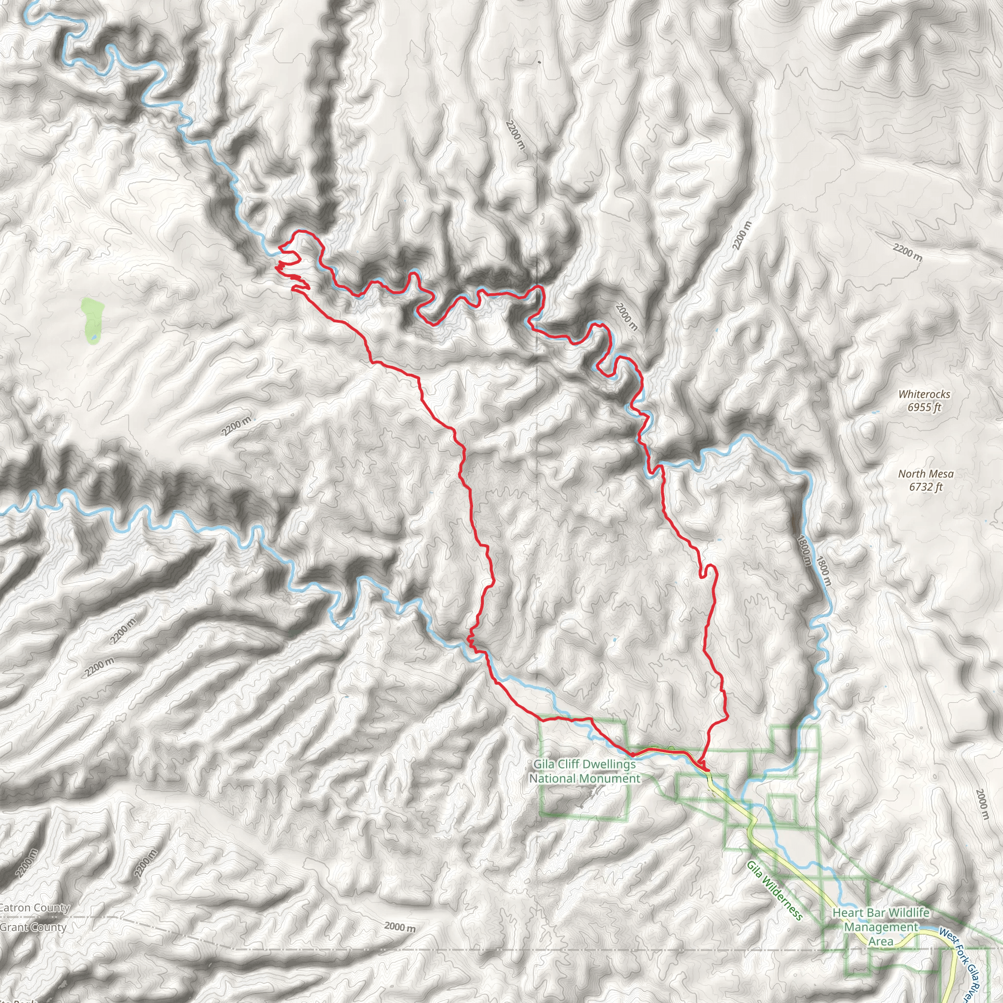 West Fork, Big Bear Canyon, Middle Fork and Little Bear Canyon Loop Trail mobile static map
