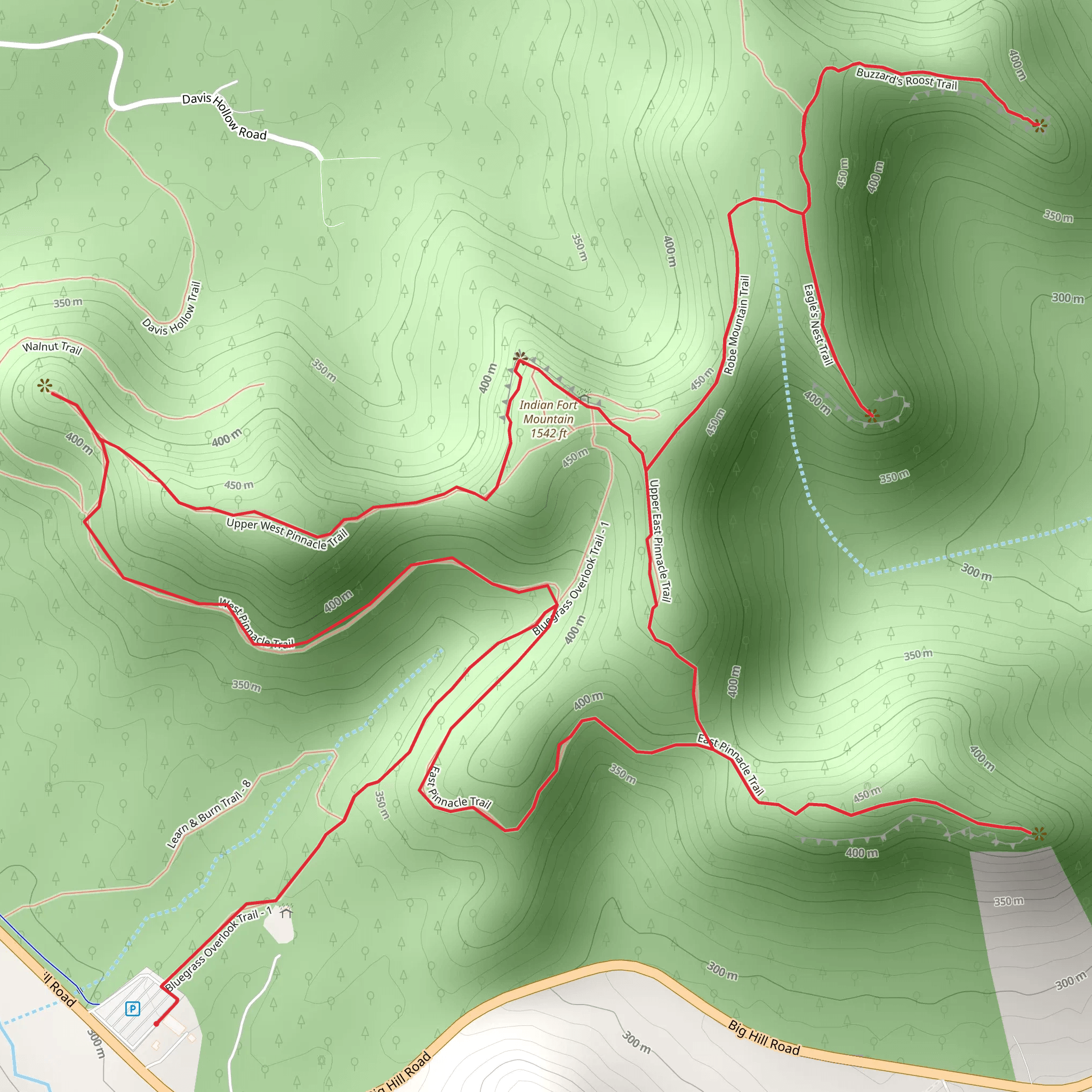 Indian Fort Mountain Loop mobile static map
