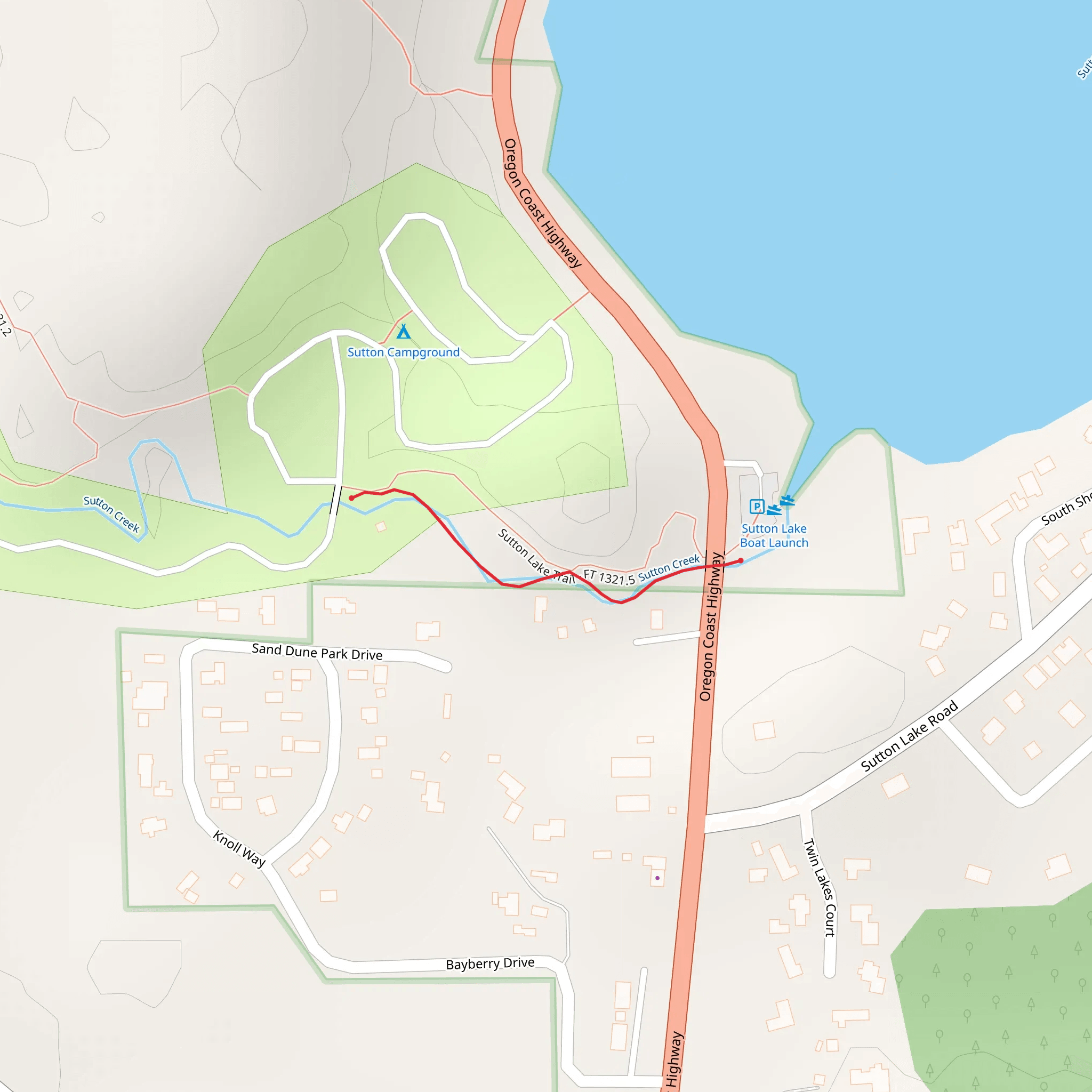 Sutton Lake Trail mobile static map