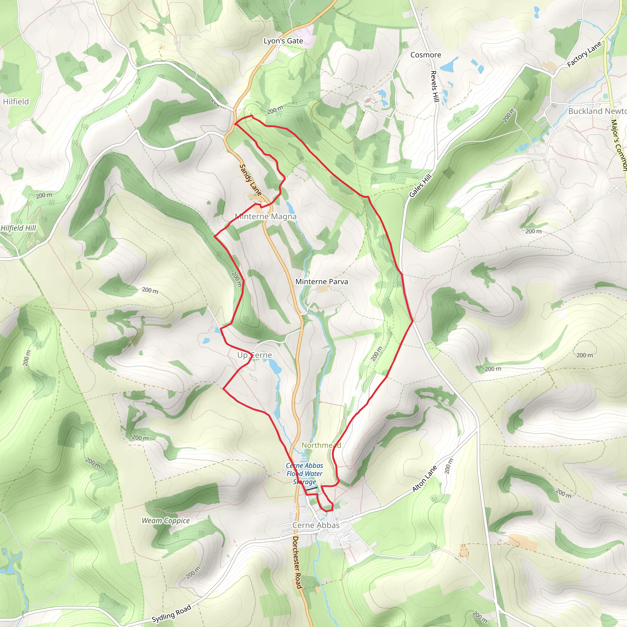Minterne Magna and the Cerne Giant mobile static map