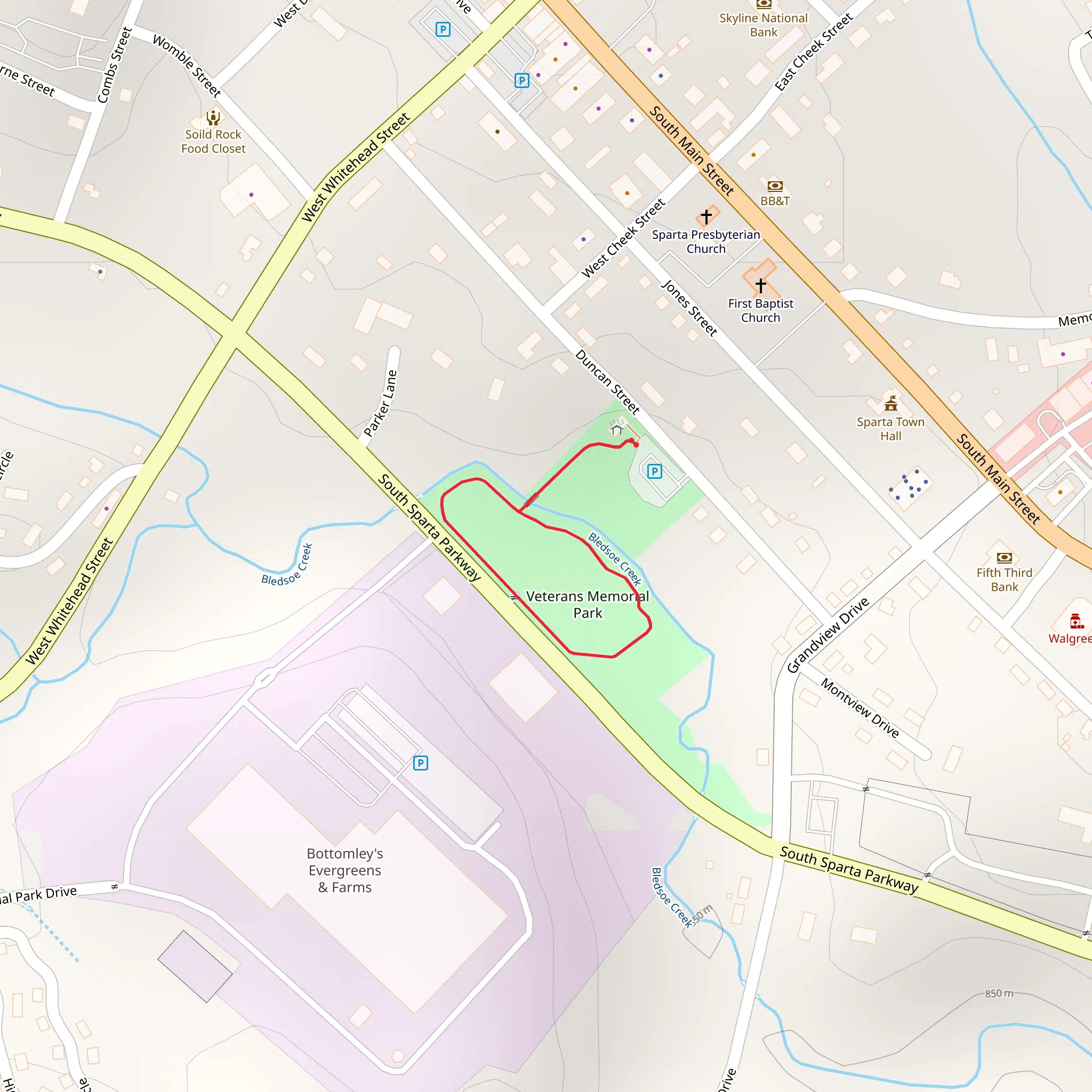 Veterans Memorial Park Loop mobile static map