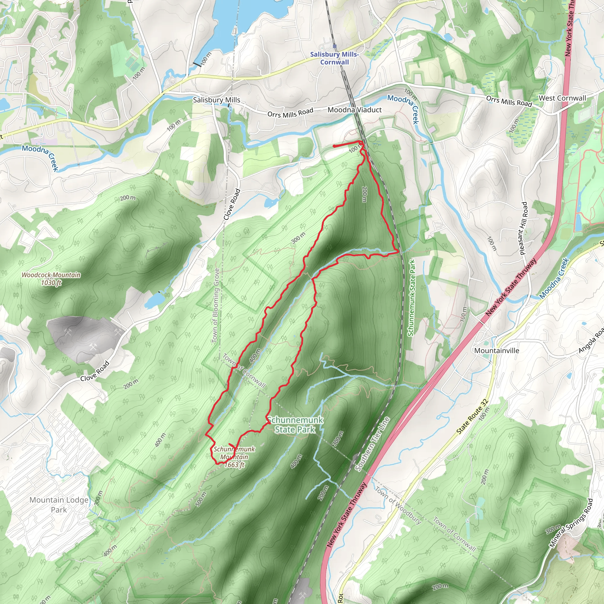 Schunnemunk Mountain Loop via Trestle Trail mobile static map