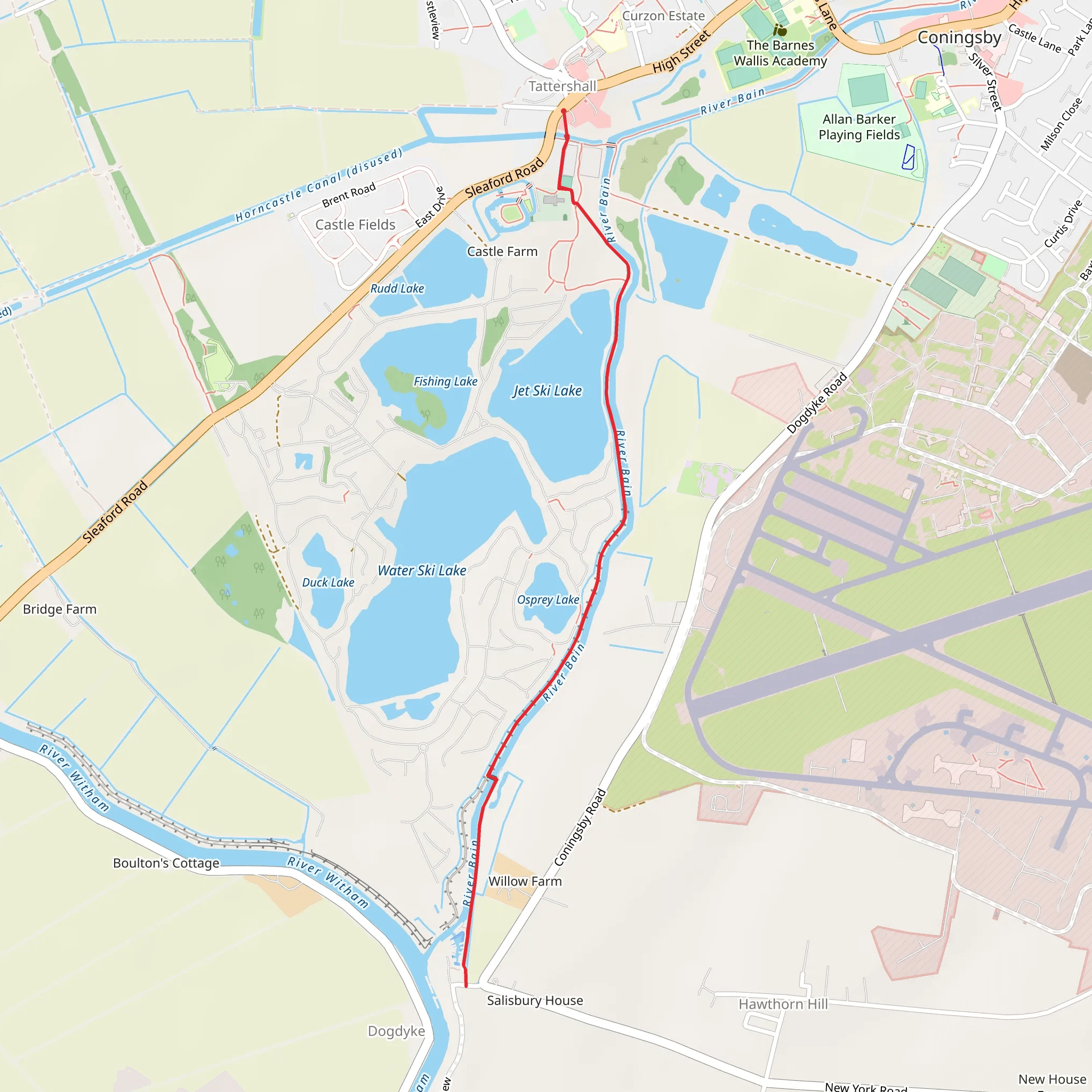 Tattershall Lakes mobile static map