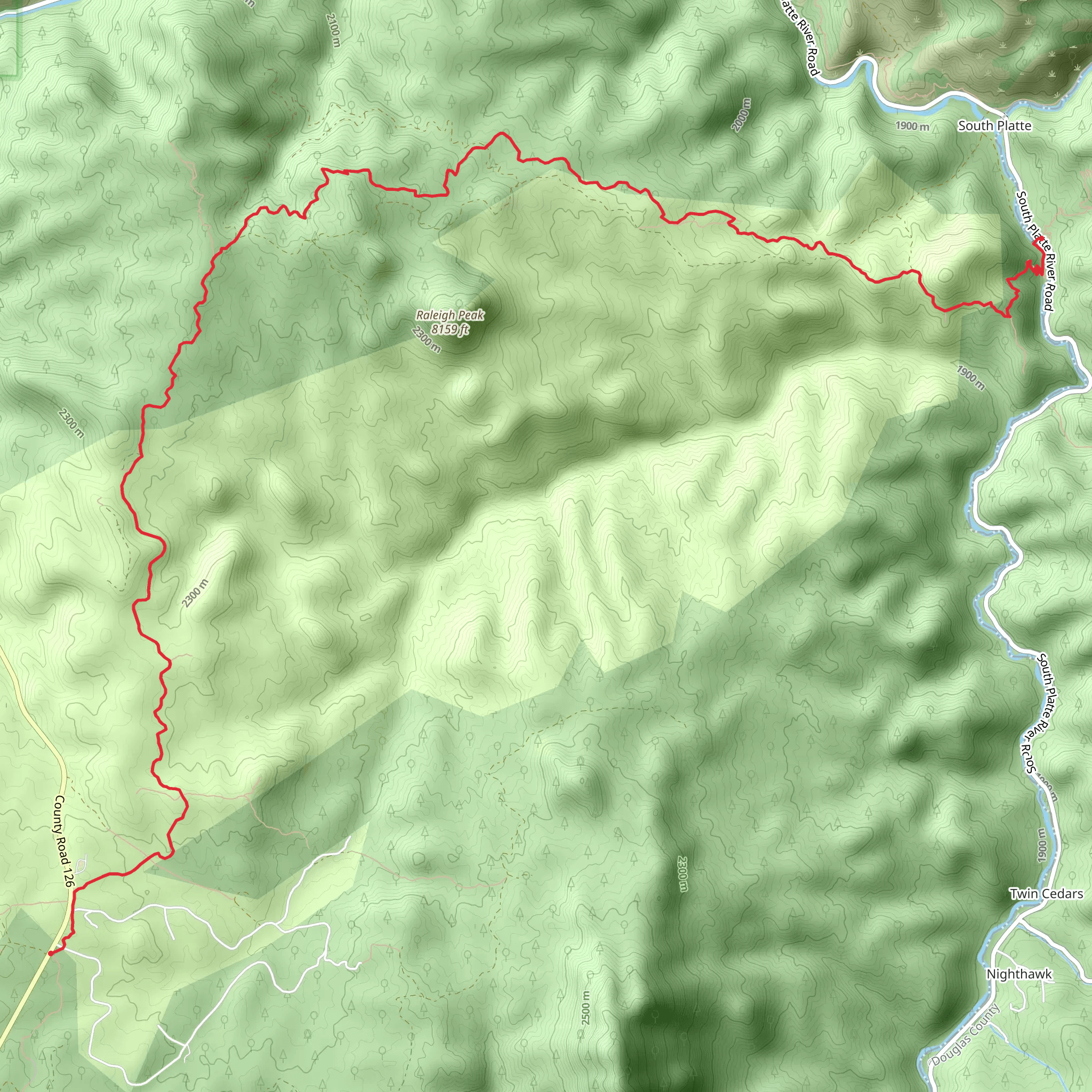 Raleigh Peak - Colorado Trail mobile static map