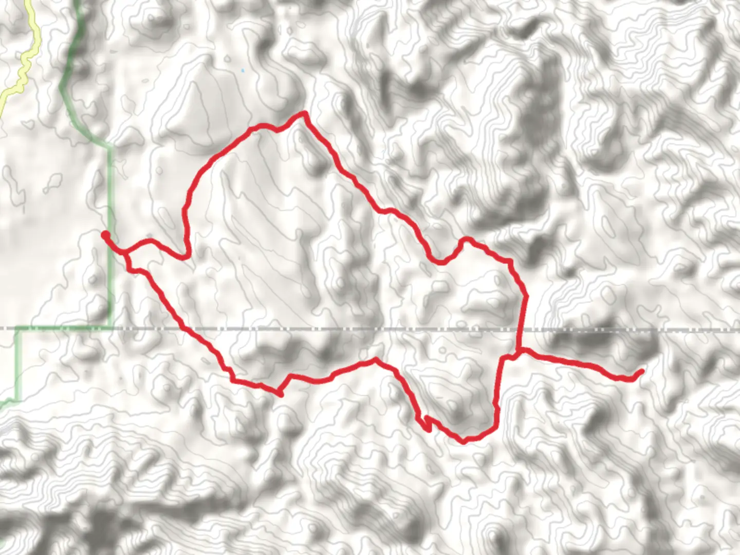 An image depicting the trail Dutchman, Charlebois Spring and Cavalry Loop Trail and its surrounding area.