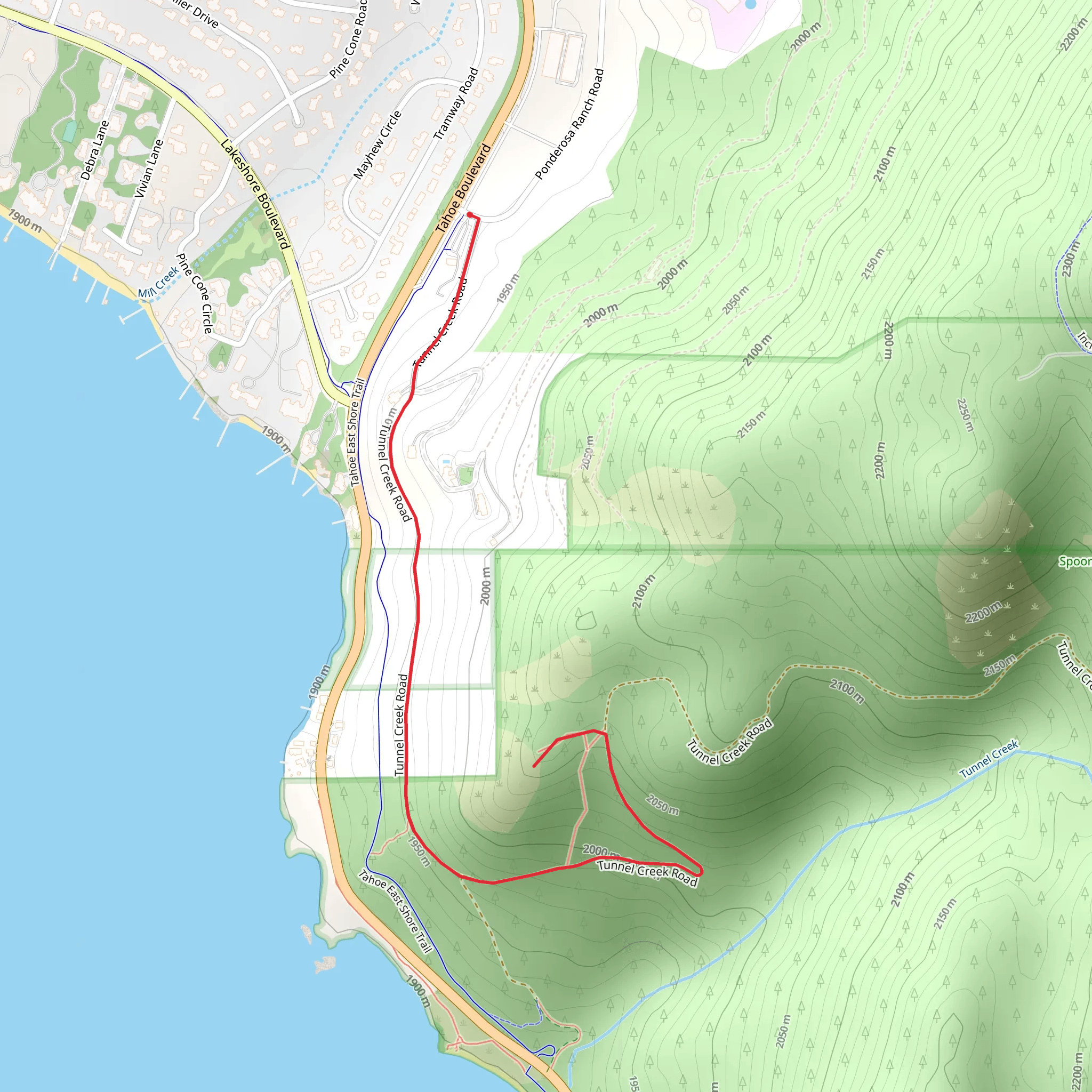Tunnel Creek Road - Short mobile static map