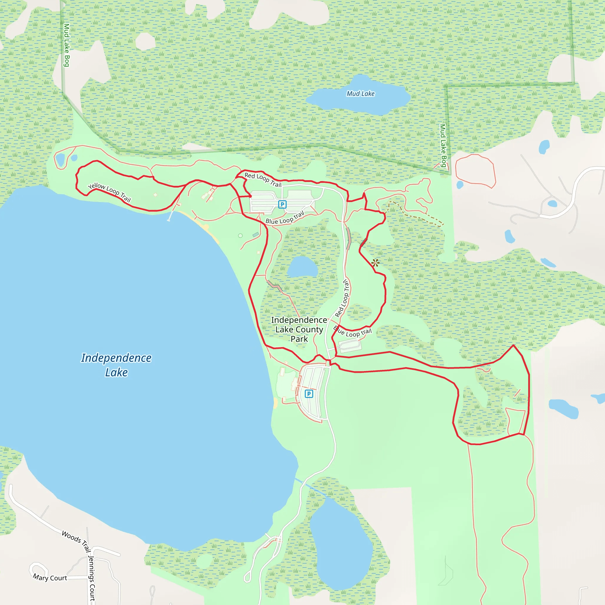 Independence Lake County Park Loop mobile static map