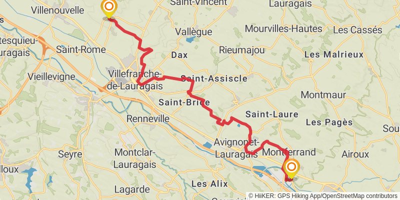 Camino Menton-Candanchu via Arles stage 44 Map