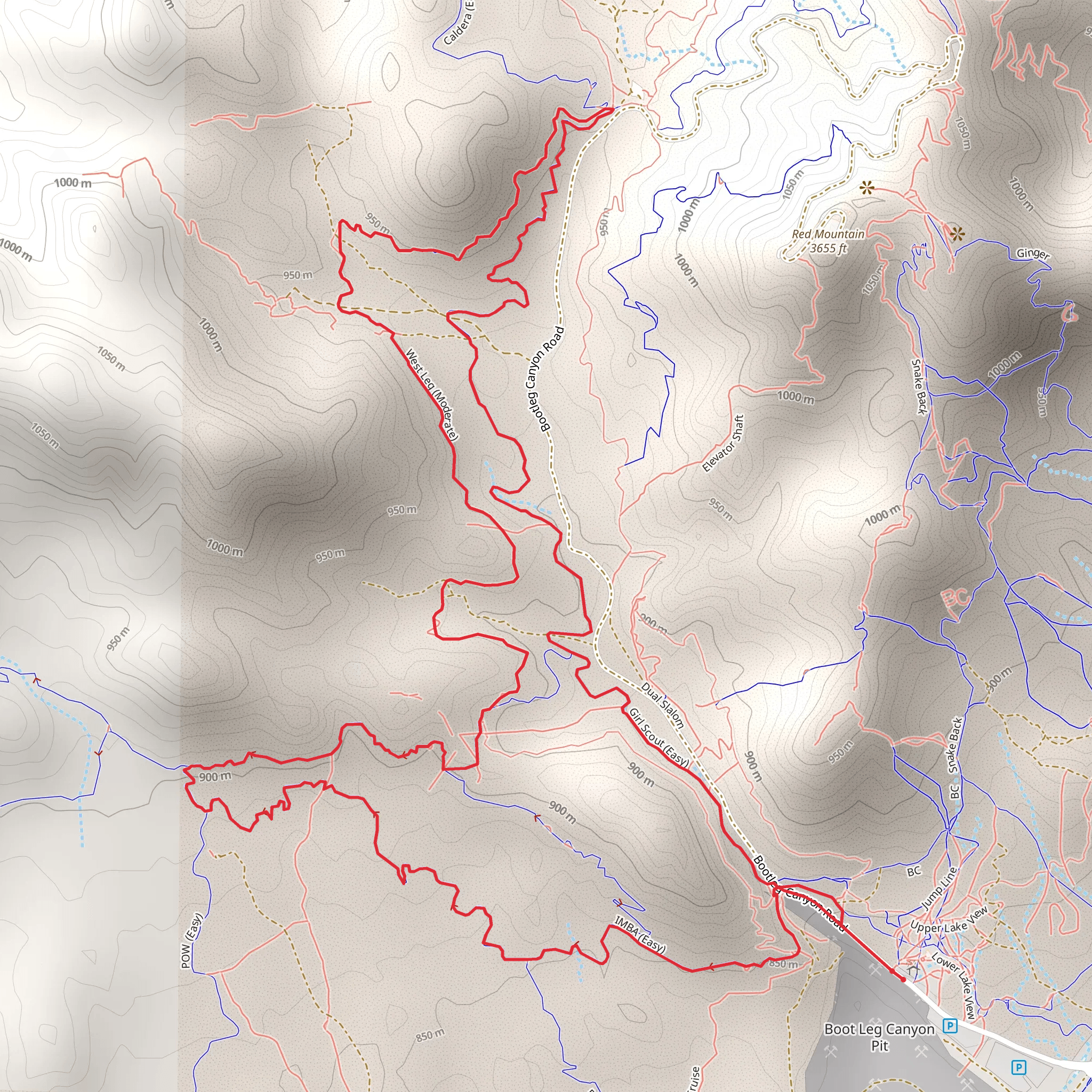 Girl Scout - IMBA - West Leg Loop mobile static map