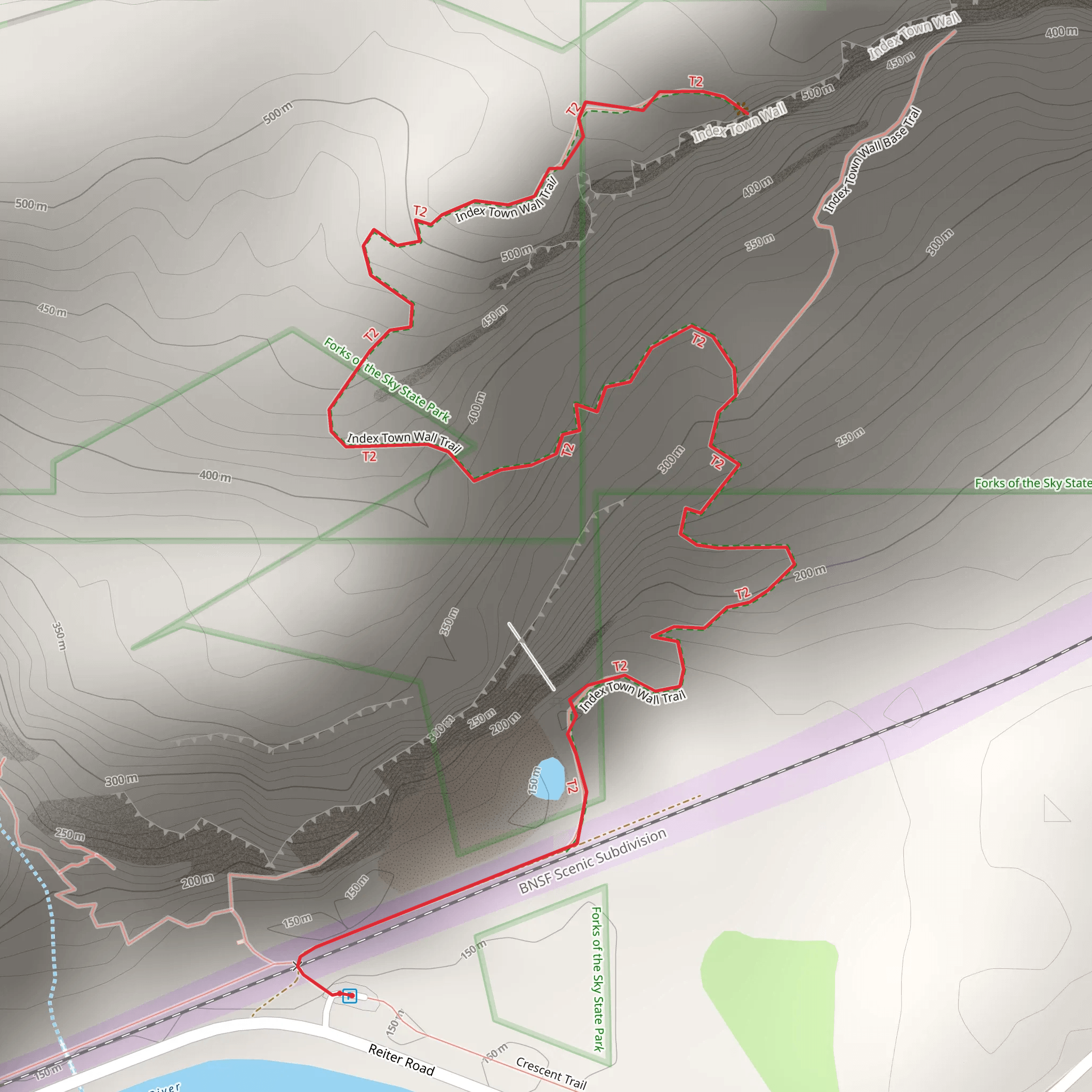 Upper Town Wall via Index Town Wall Trail mobile static map