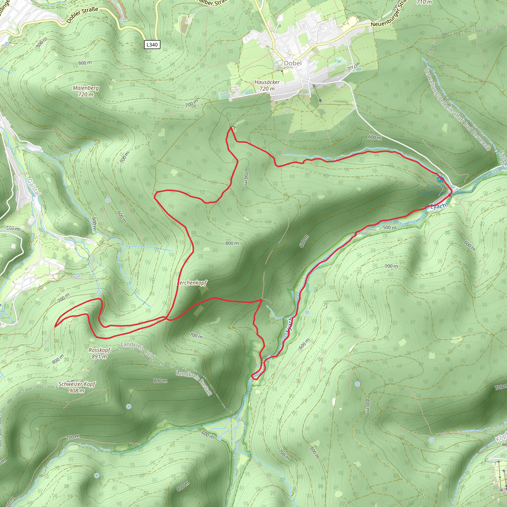 Eyach und Rotenbachtal Loop mobile static map