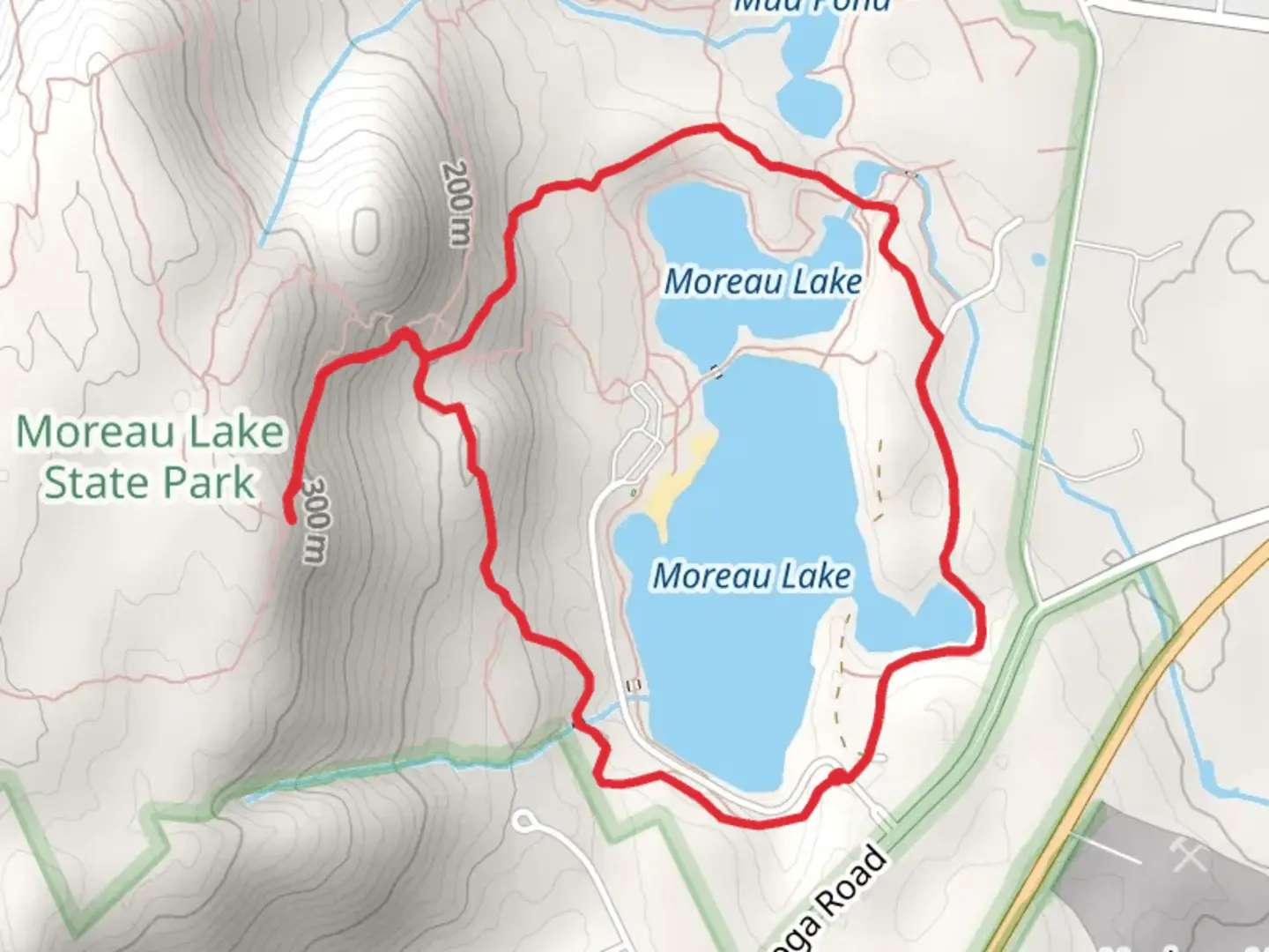 An image depicting the trail Moreau Lake Loop - Moreau Lake State Park and its surrounding area.