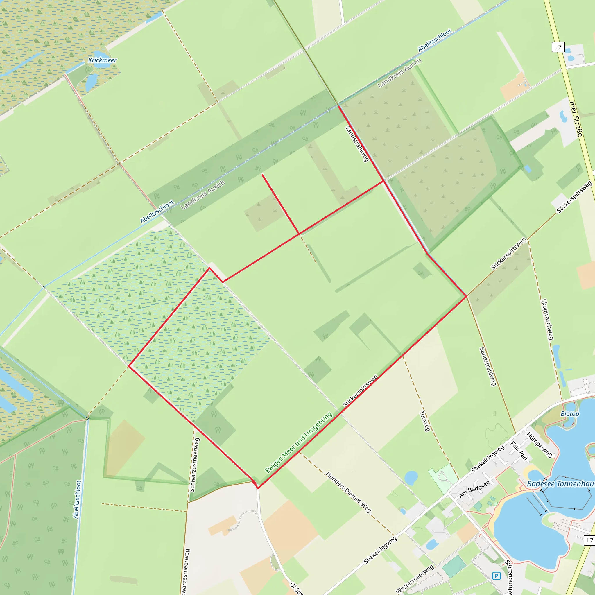 Stickerspittsweg Loop mobile static map