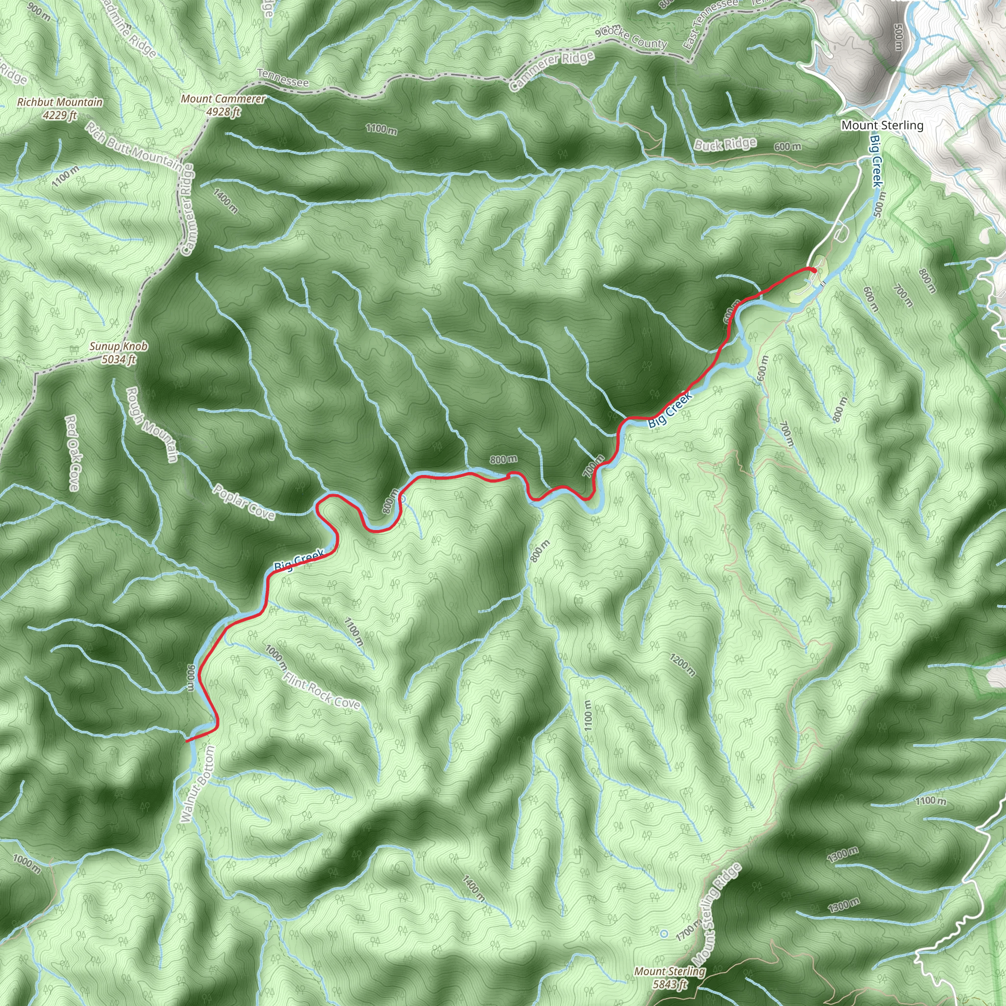 Big Creek Trail mobile static map